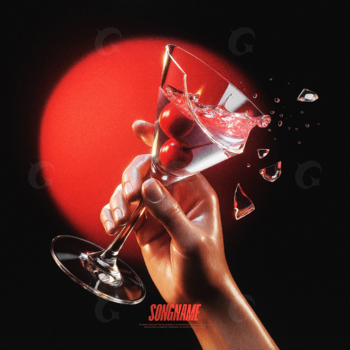 Shattered cherry cocktail