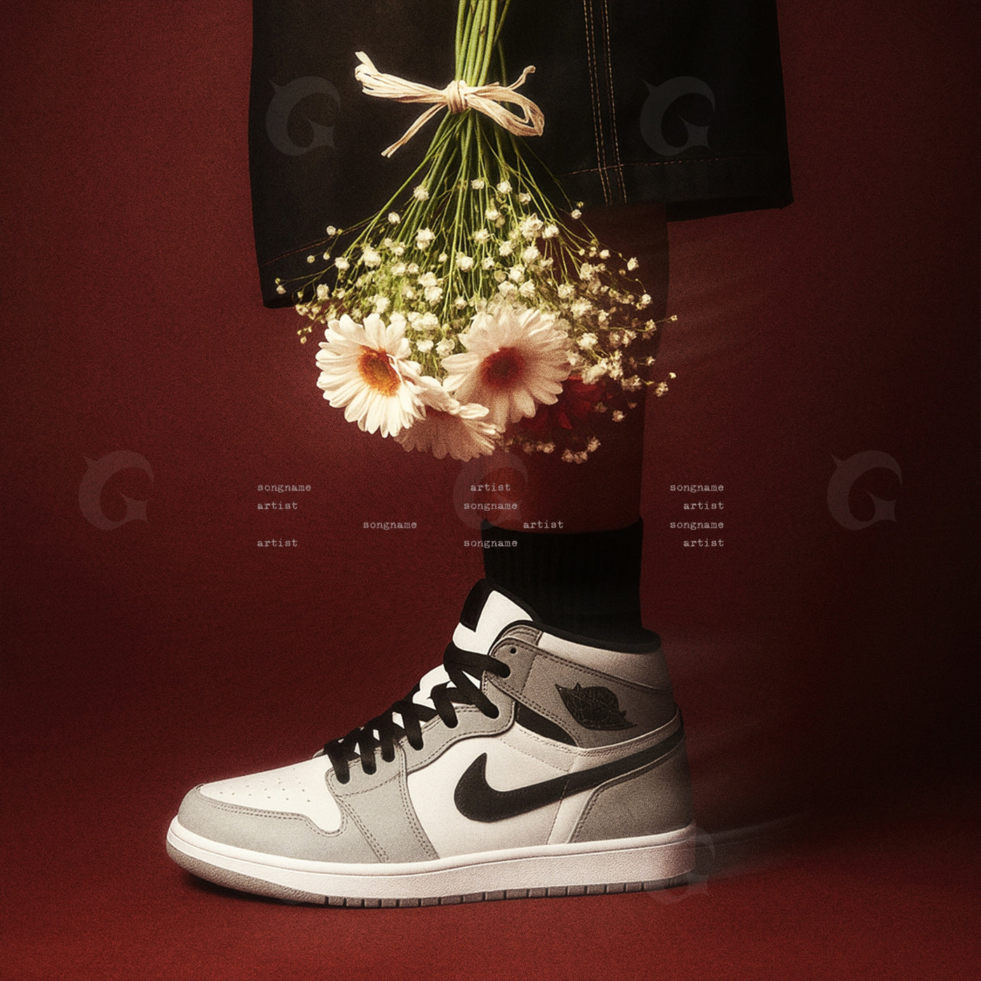 Sneakers with daisies