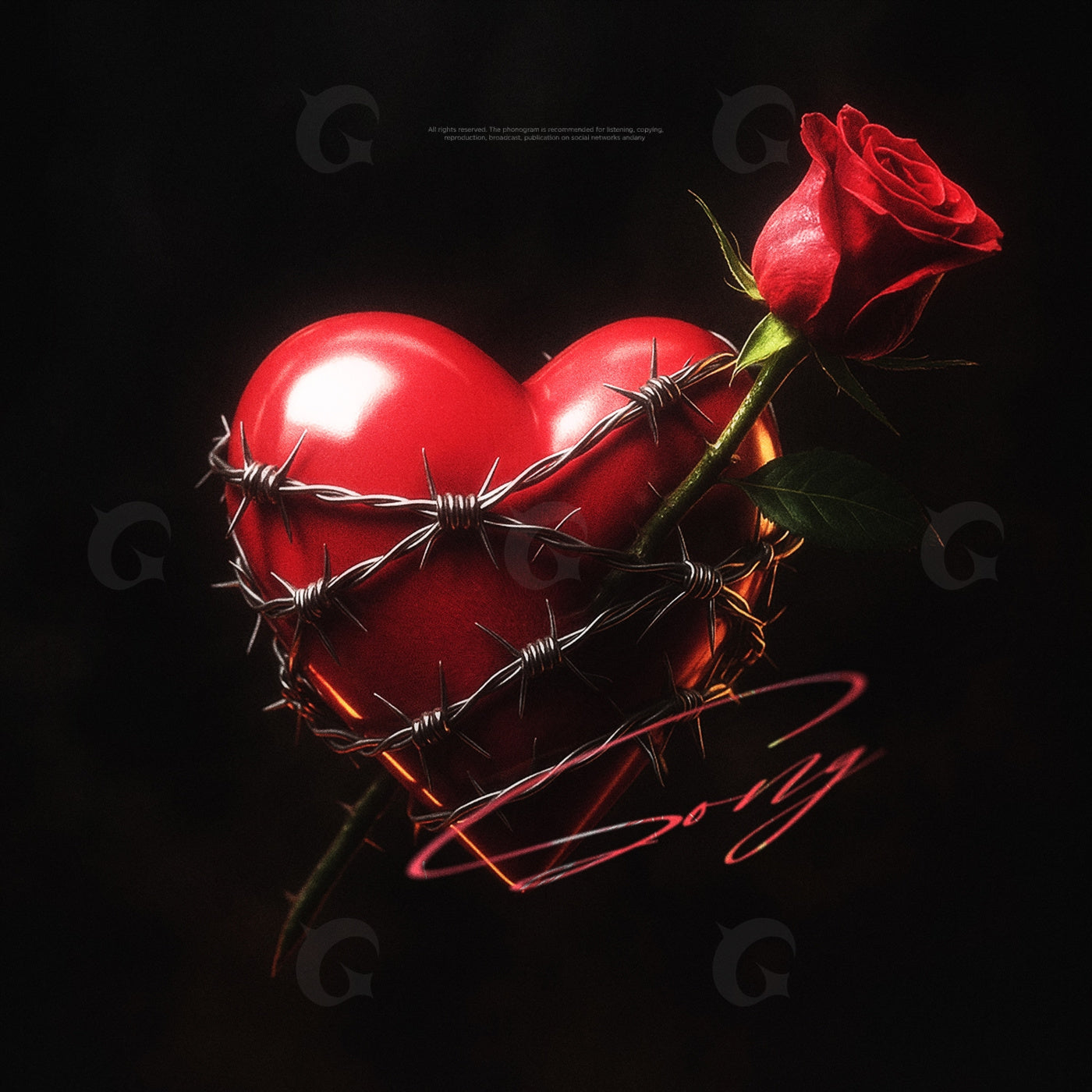 Thornbound heart rose