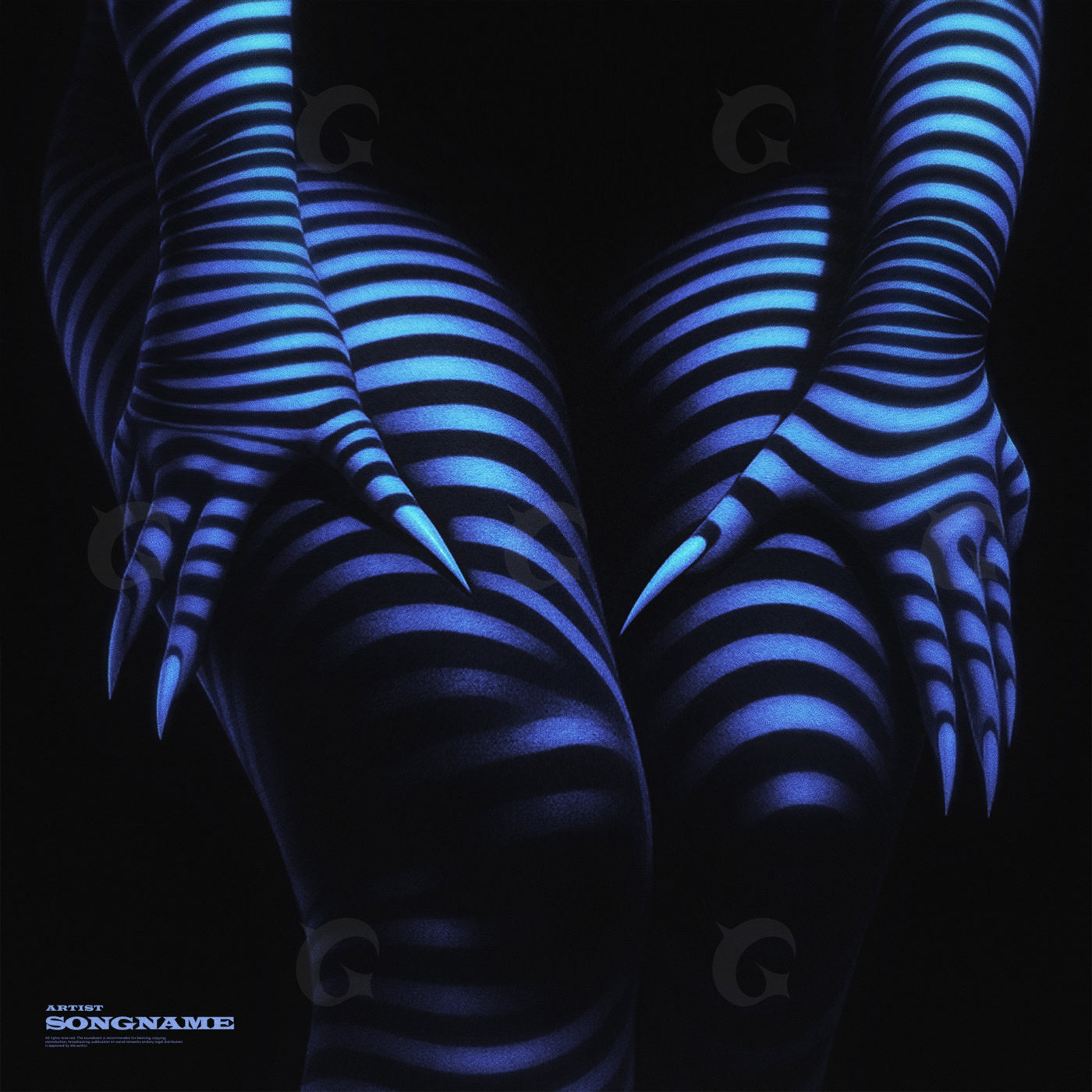 Striped hands embrace