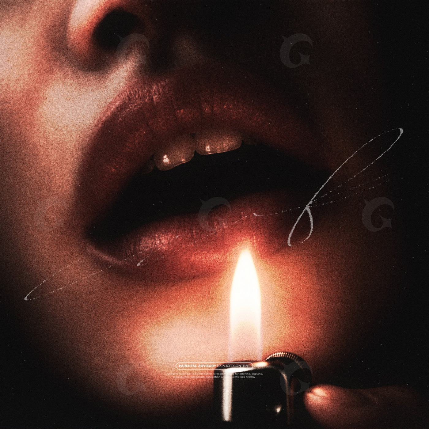 Lips against flame