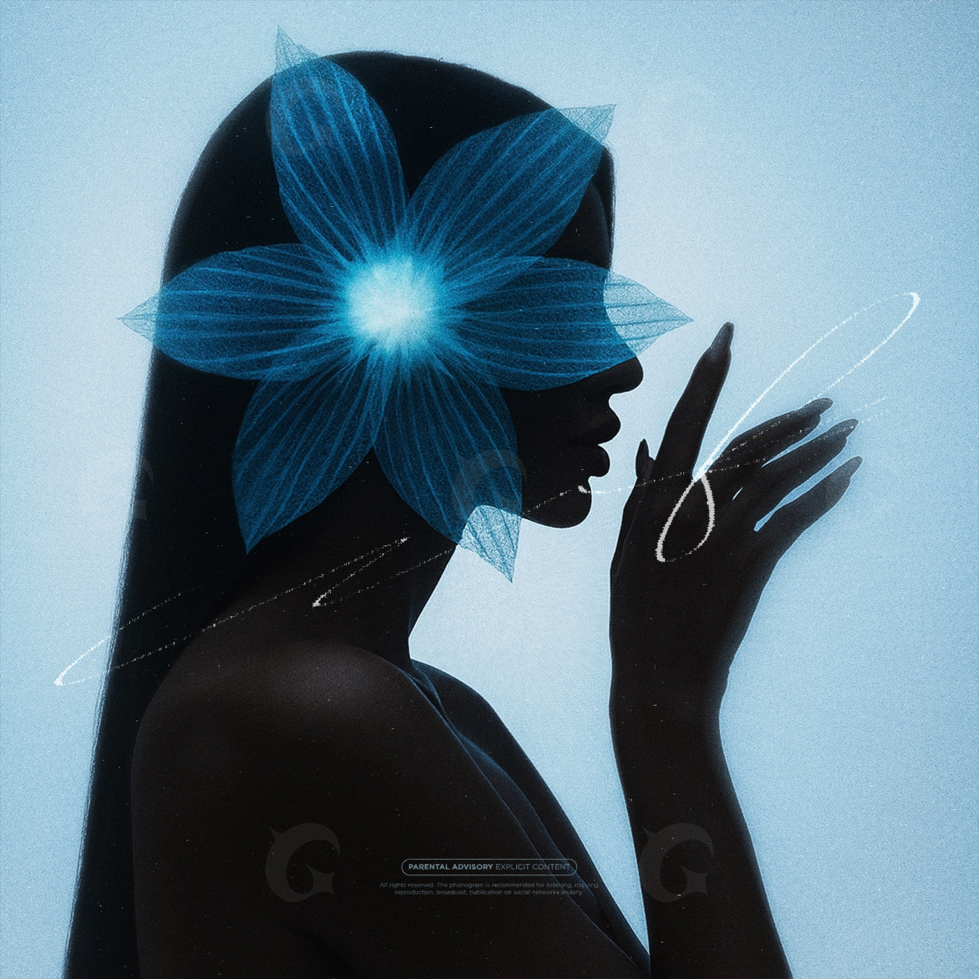 Silhouette with flower