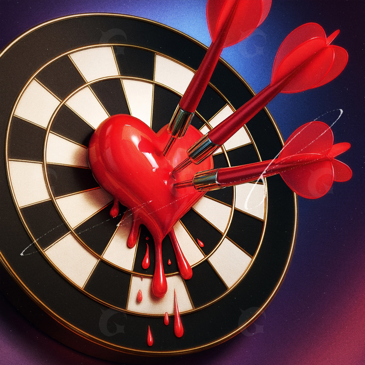Heart pierced target