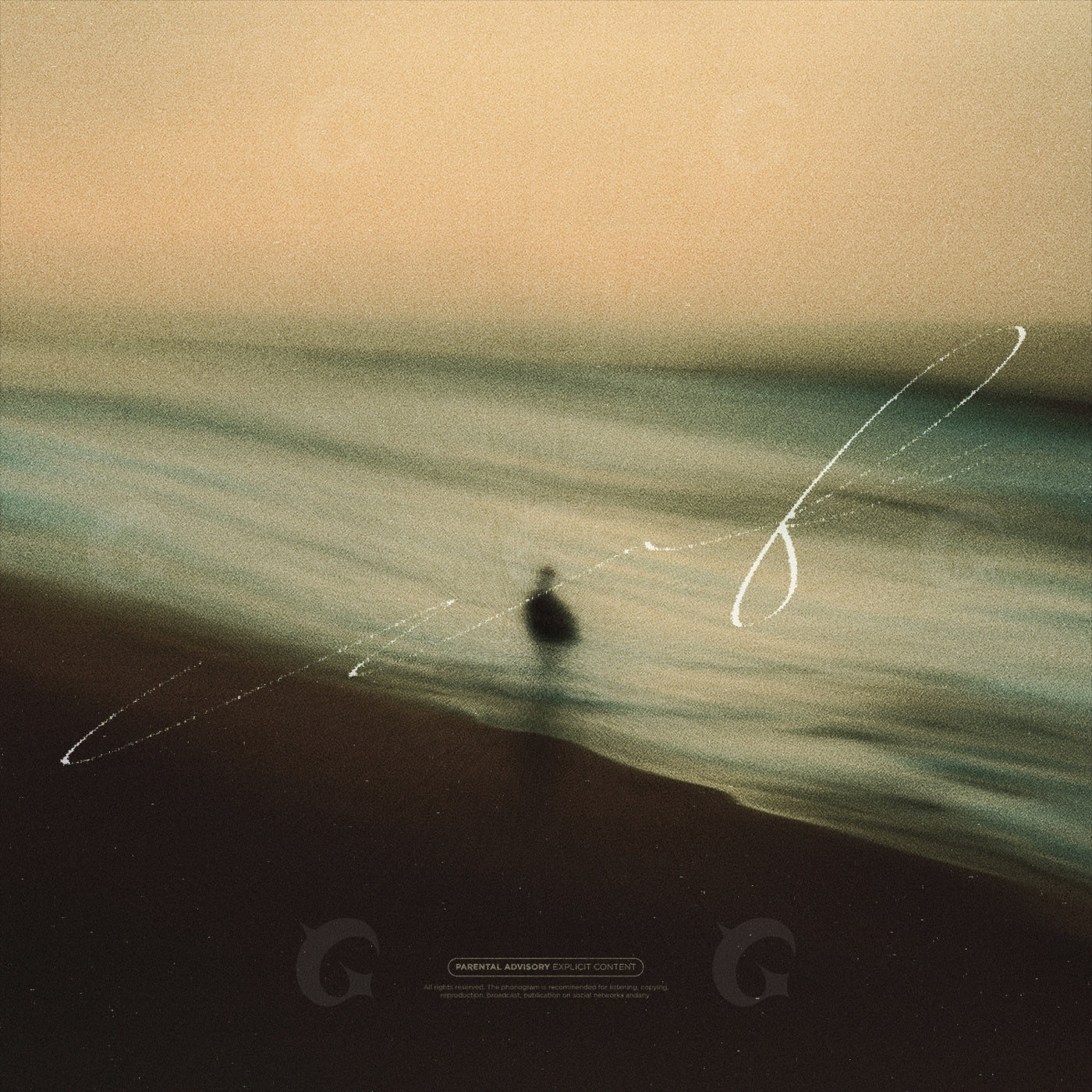 Distant shoreline solitude