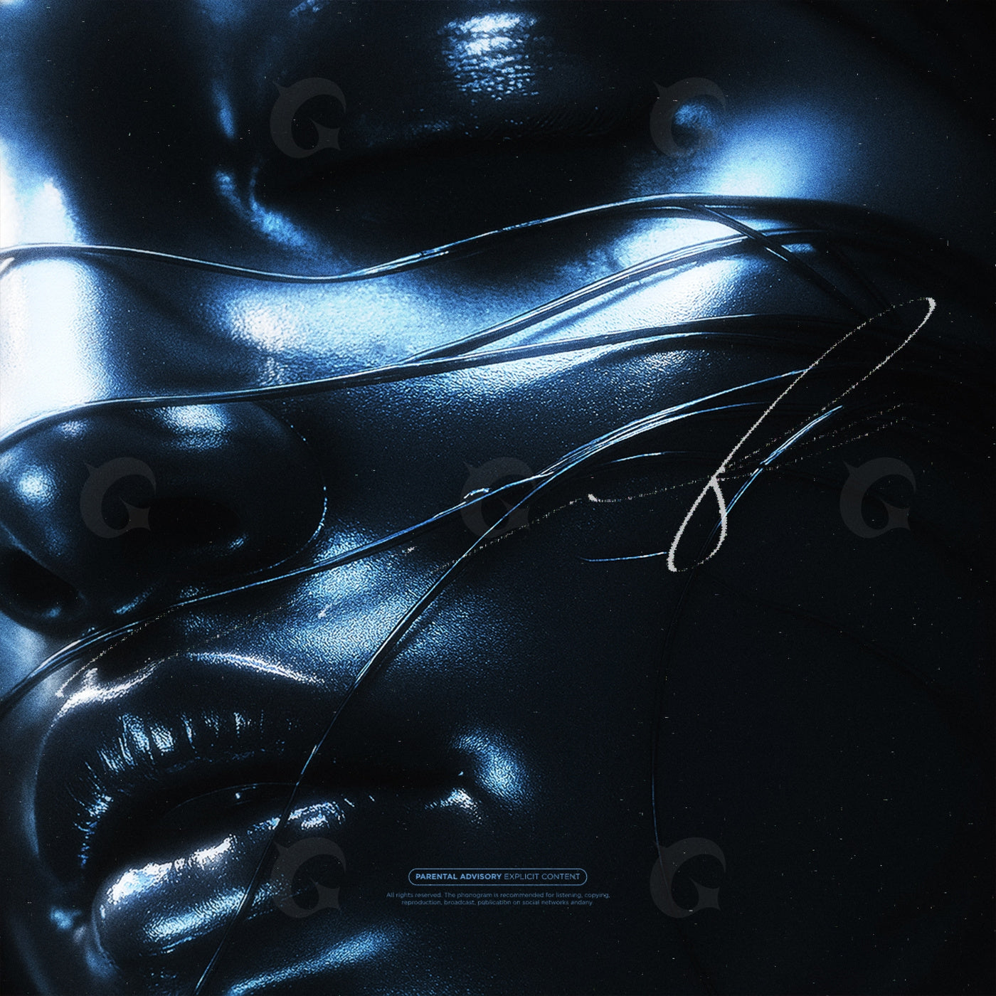 Shiny face with strands