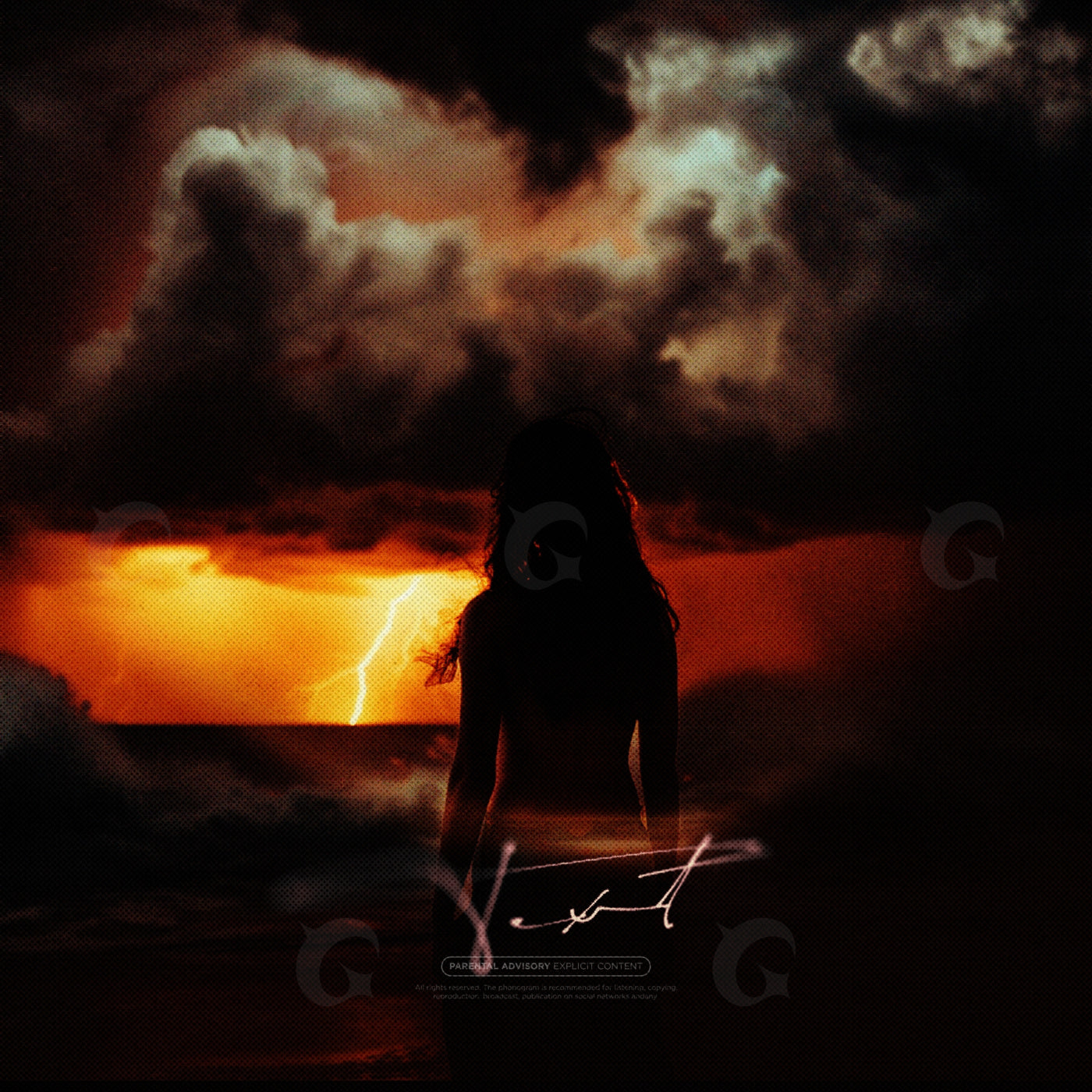 Silhouette before storm