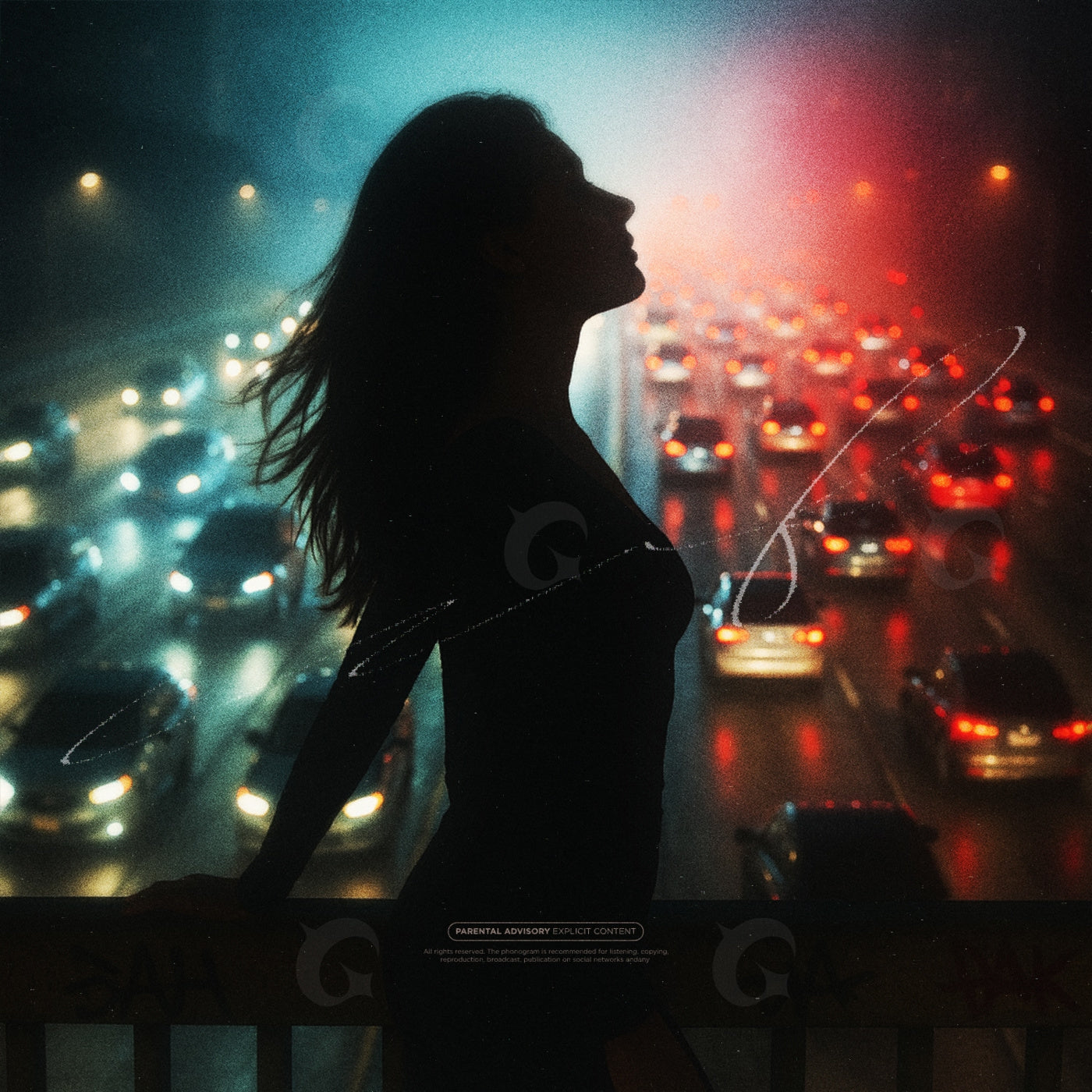 Silhouette over highway
