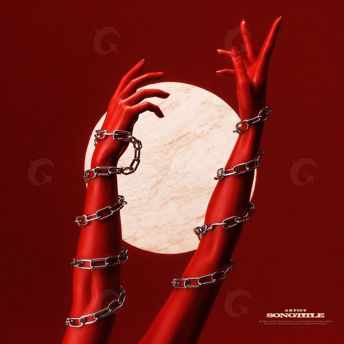 Chained reaching hands