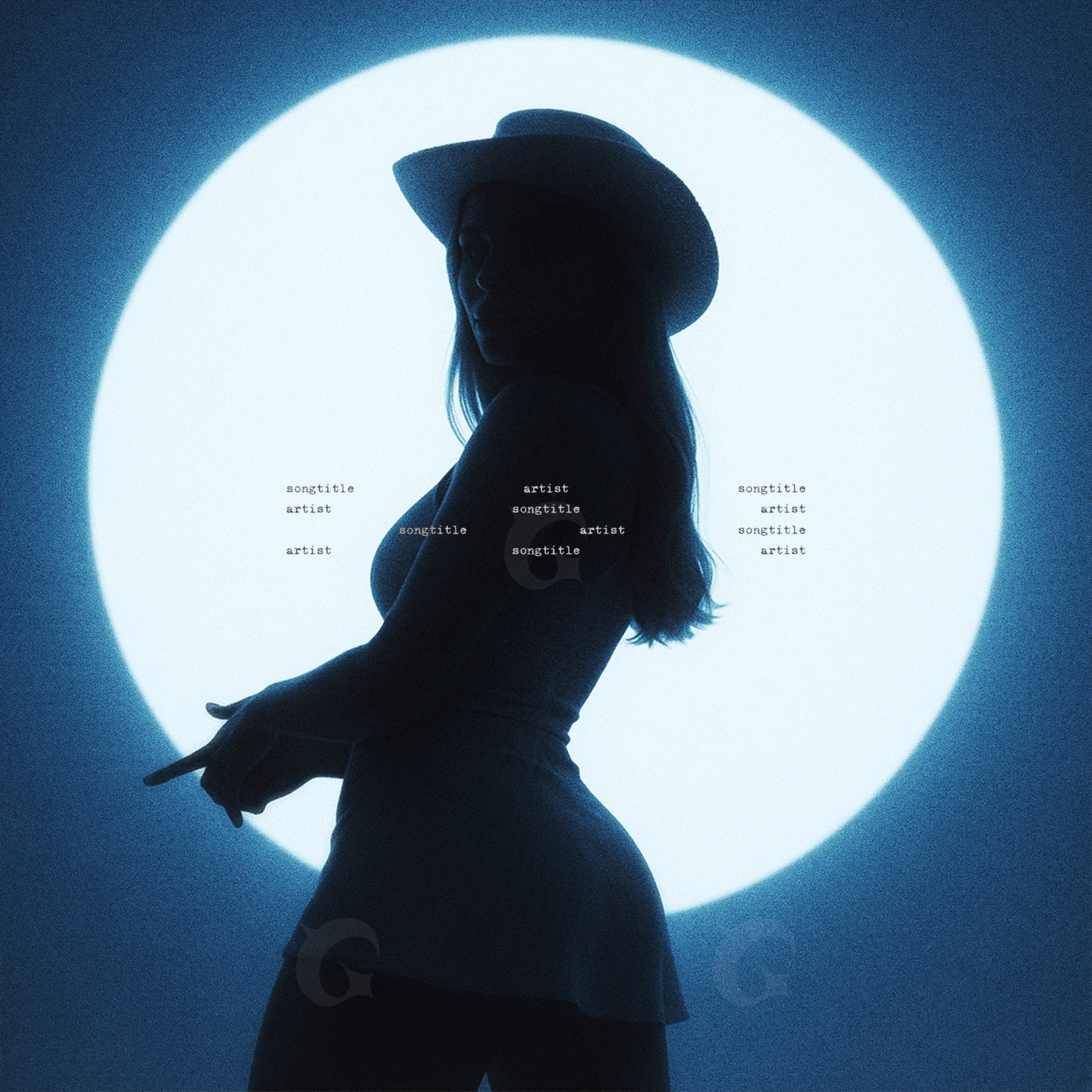 Silhouette under moon