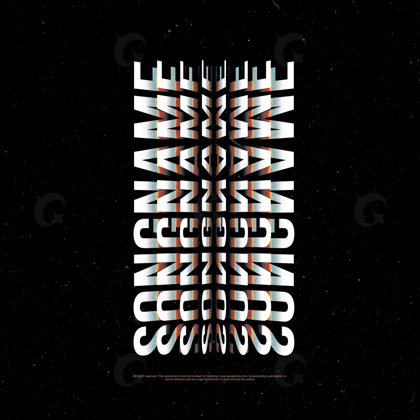 Mirrored stacked typography