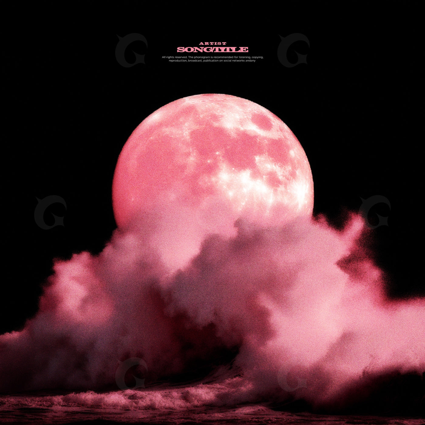 Moonrise over waves