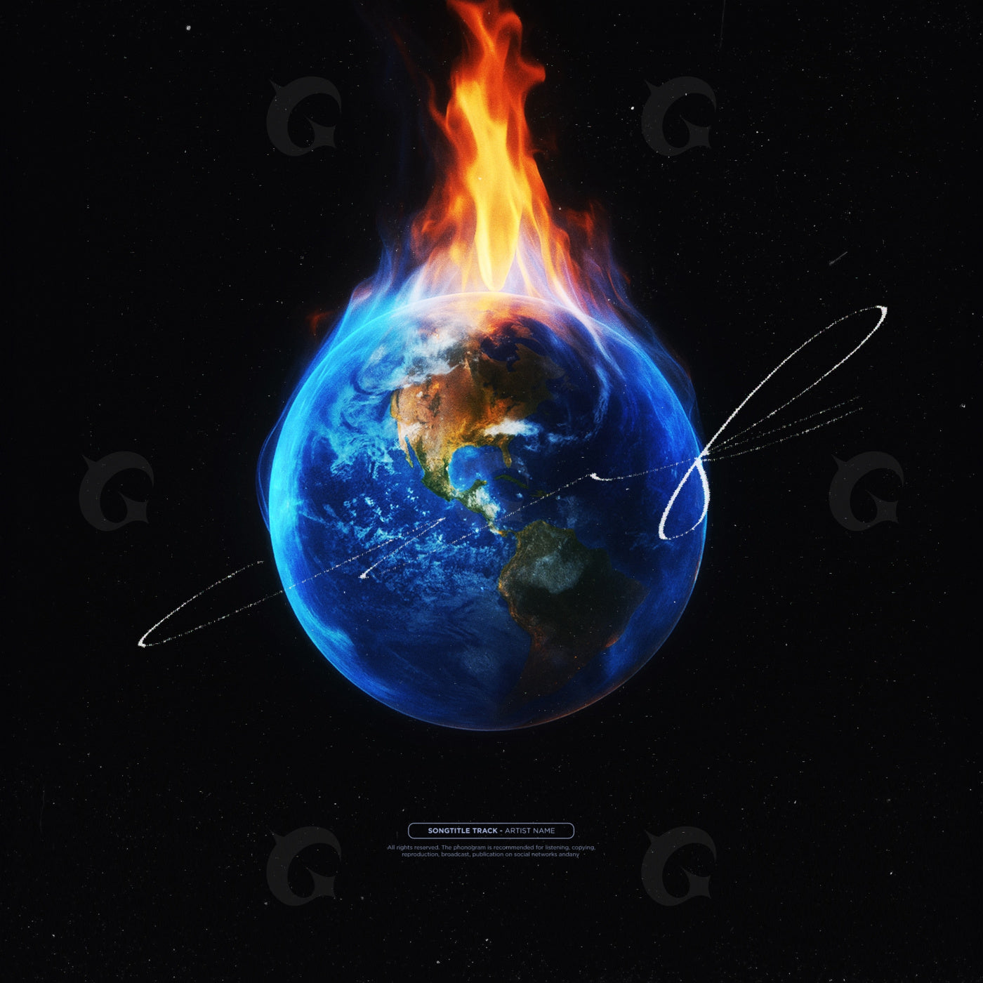 Earth burning in orbit