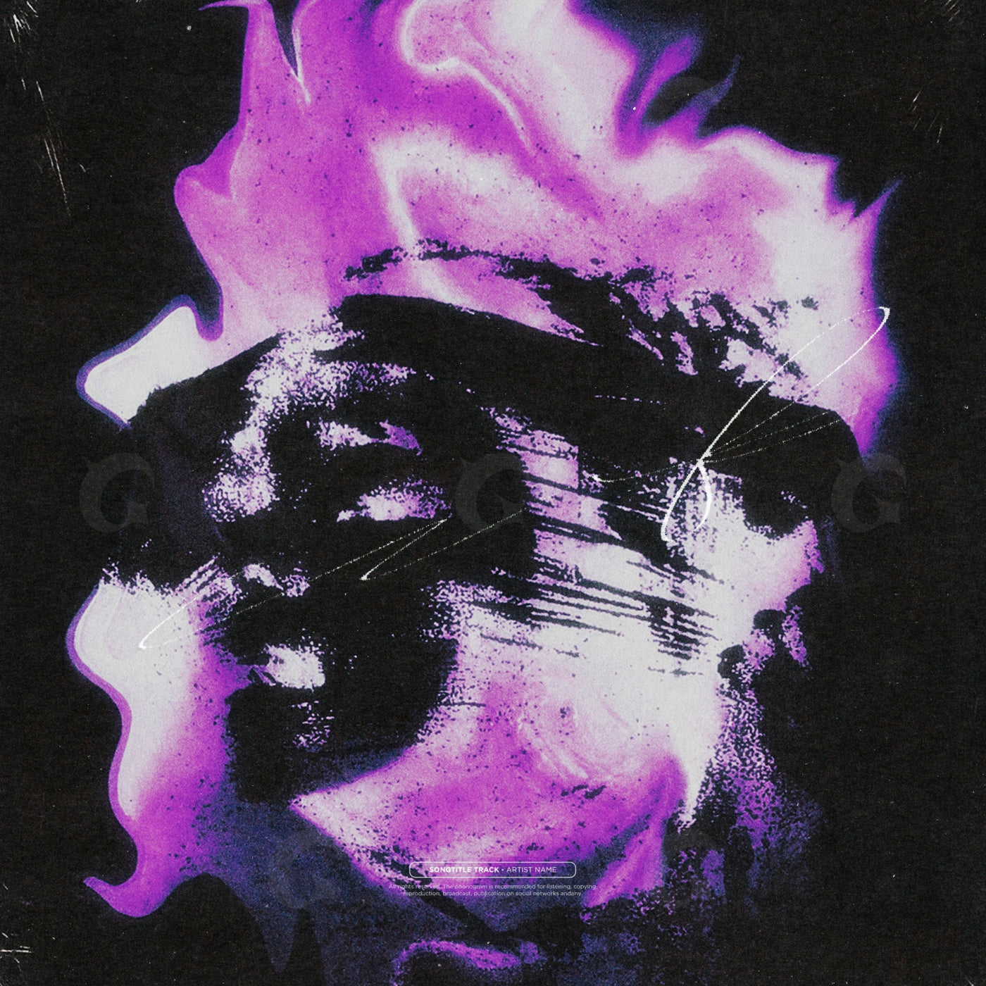 Flaming masked face