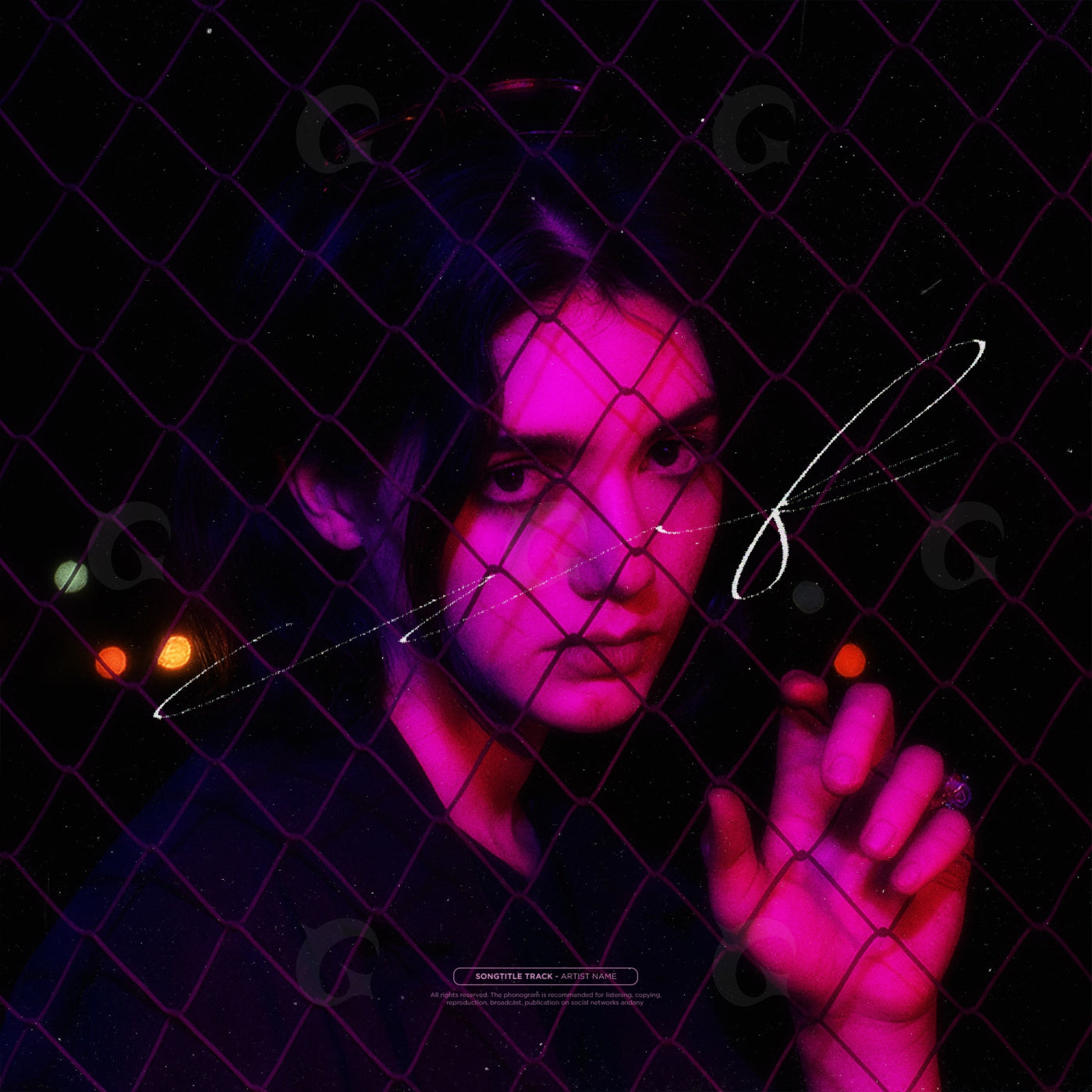 Behind chain link