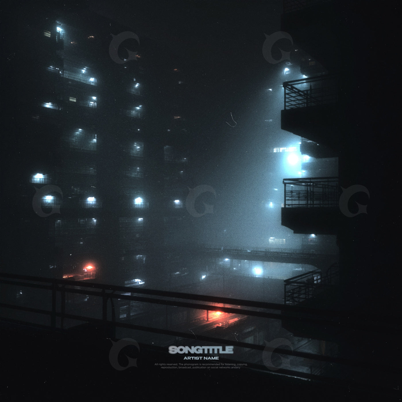 Foggy balcony towers