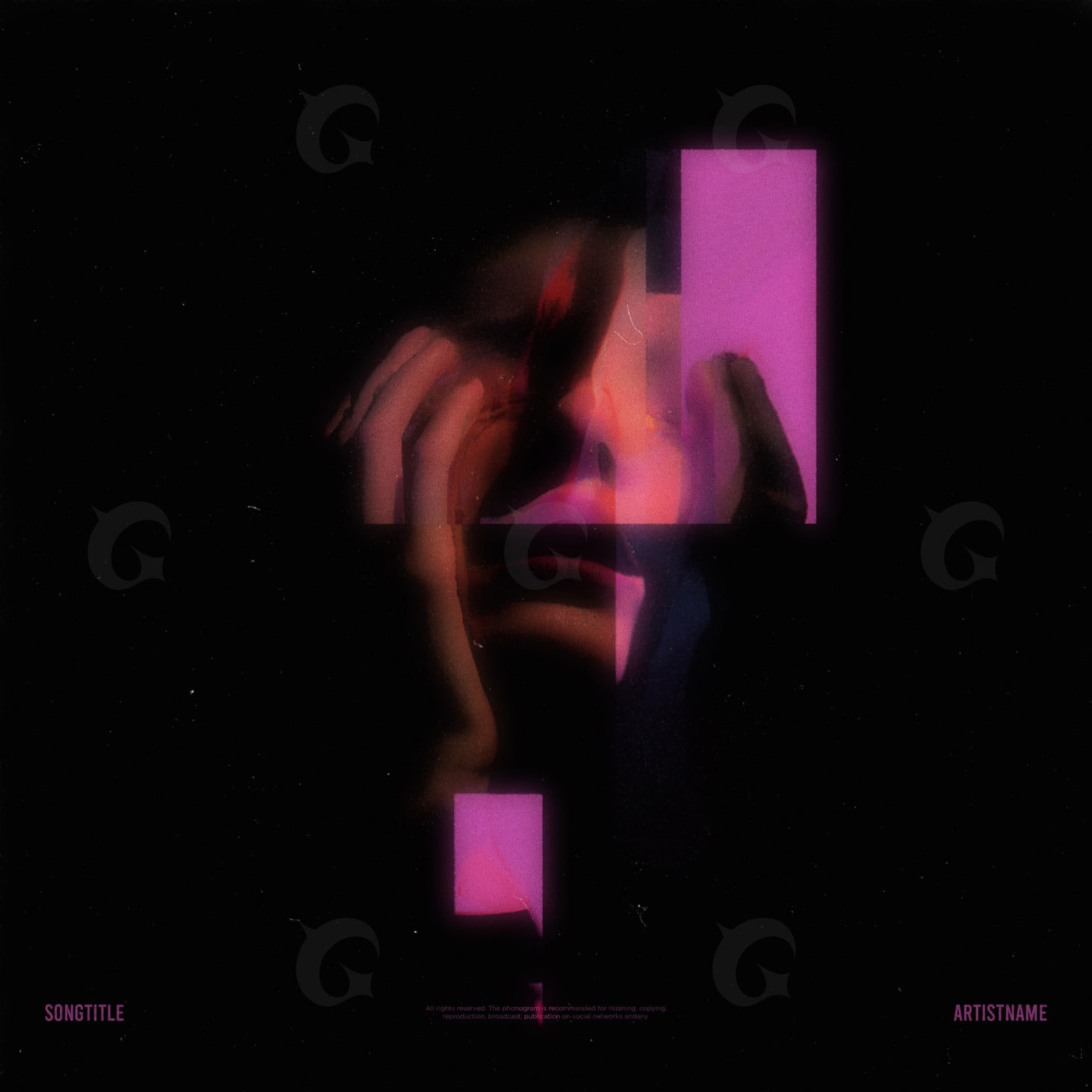 Shattered neon face