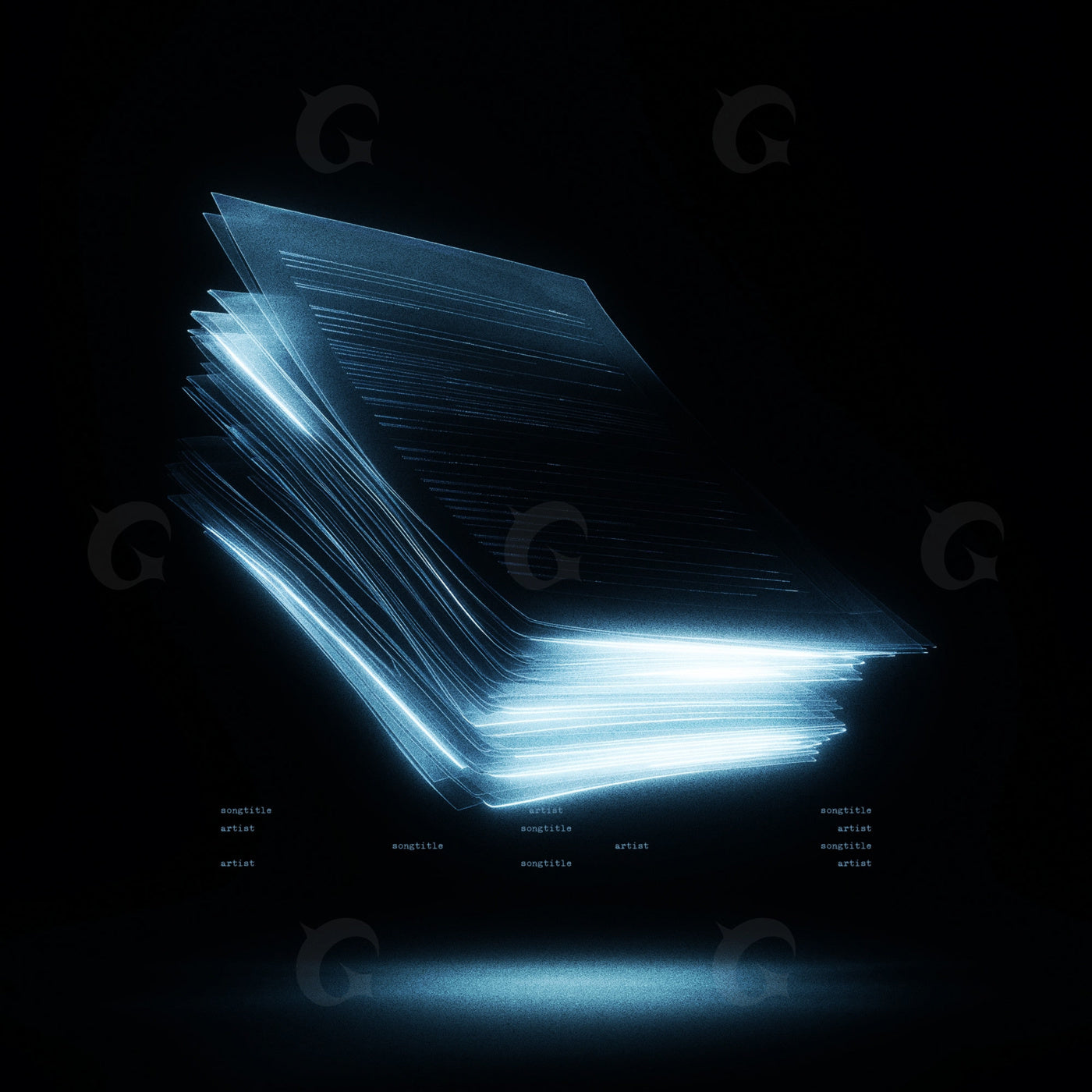Glowing floating pages