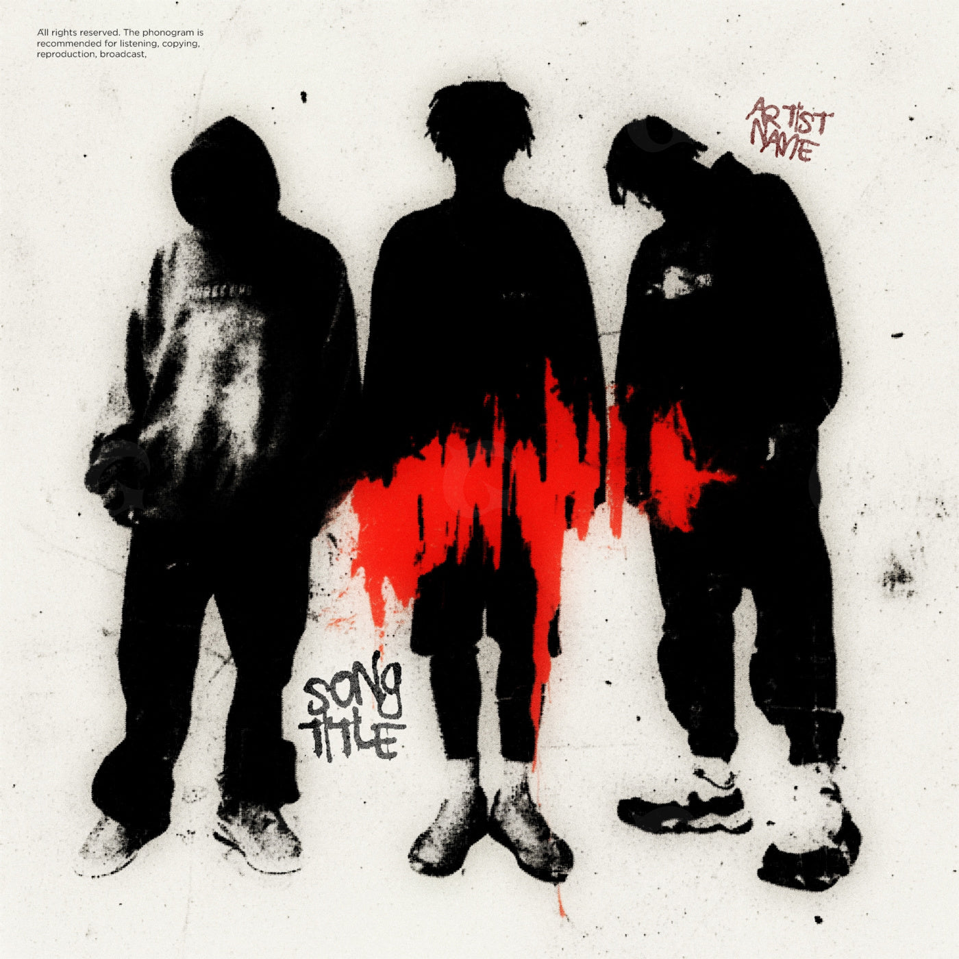 Three shadowed figures