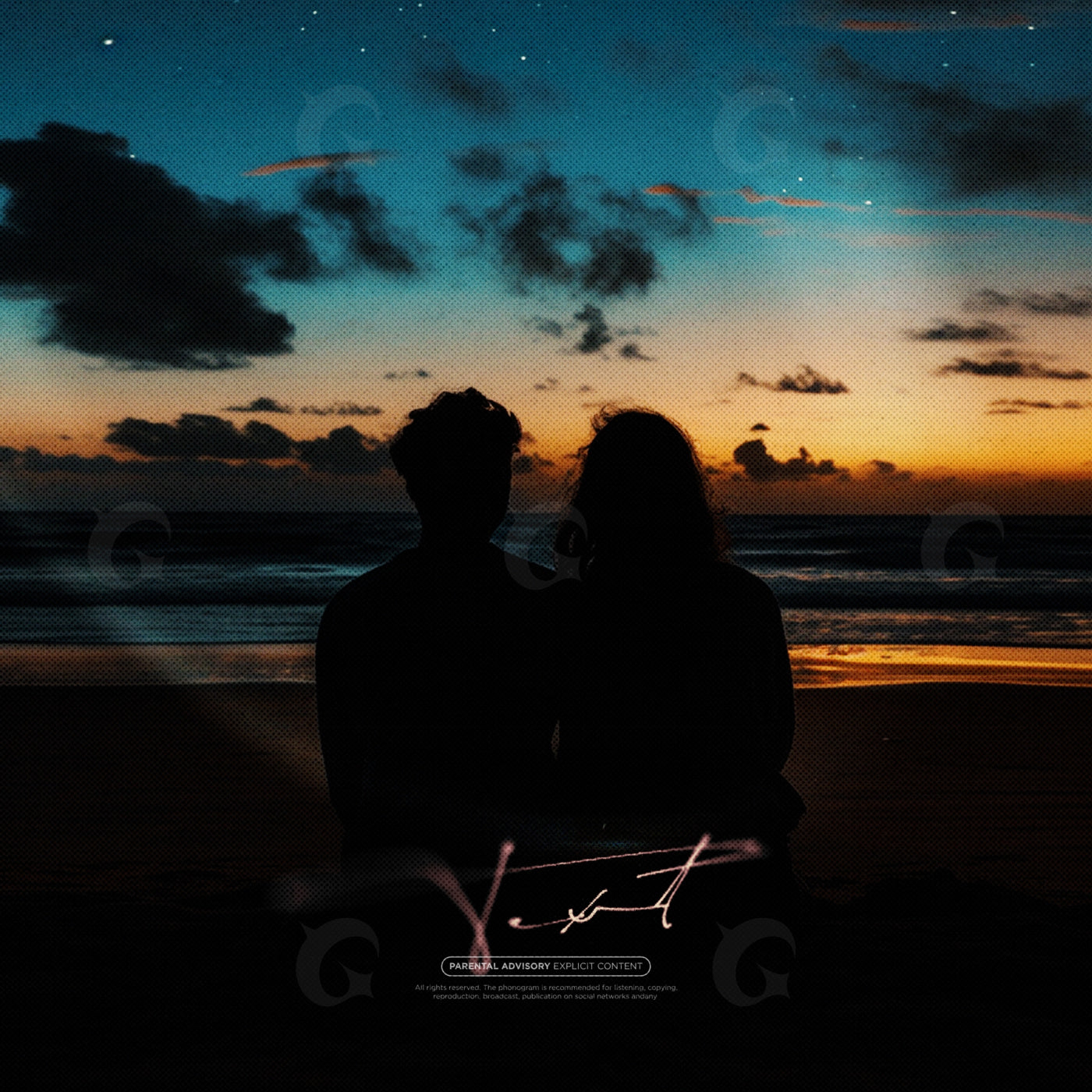 Sunset shore embrace