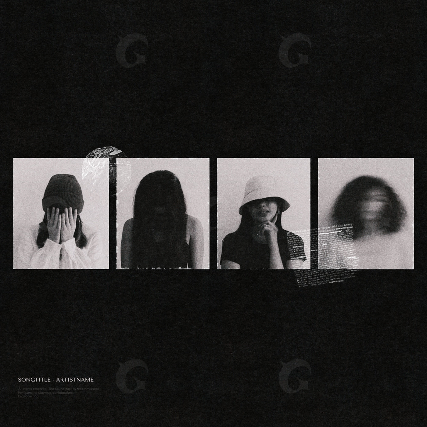 Four silent faces