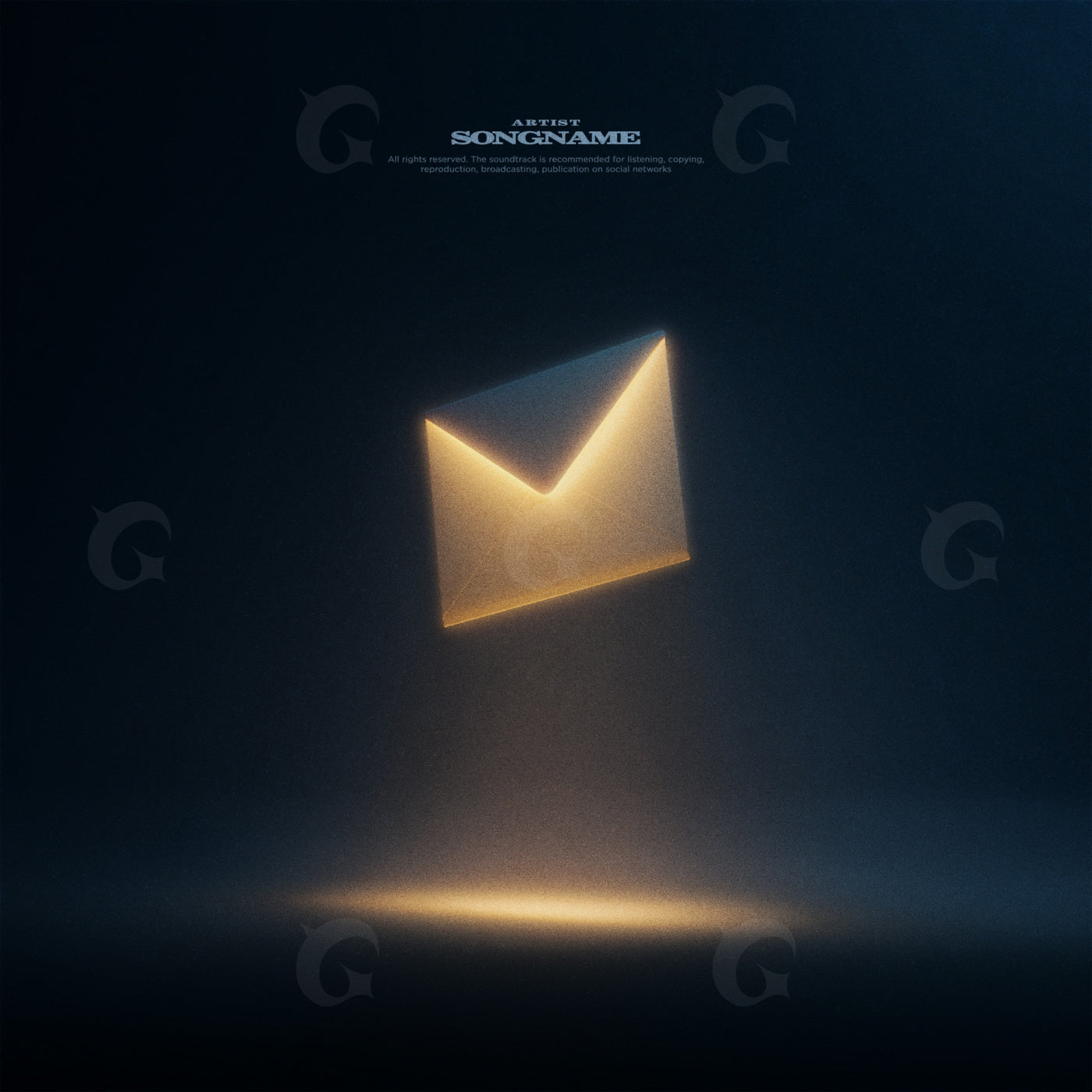 Glowing floating envelope