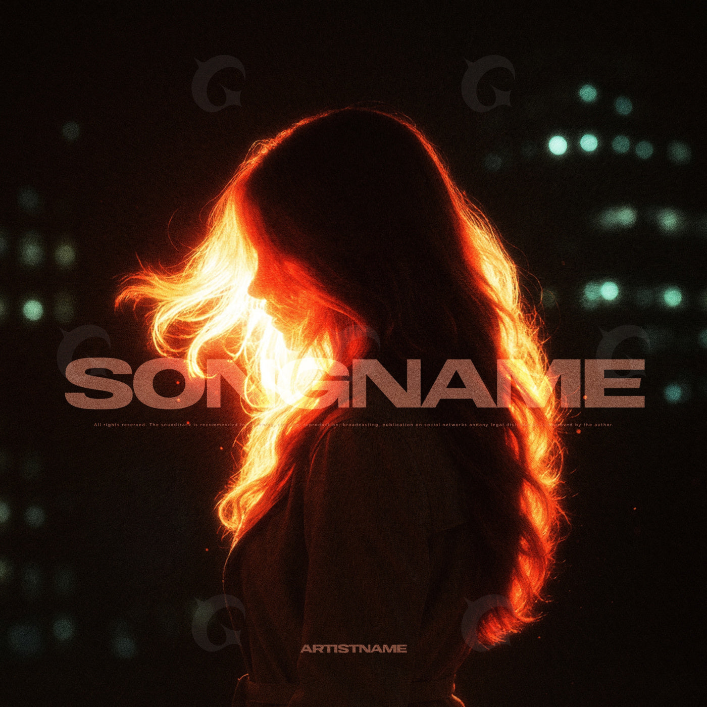 Woman with glowing hair