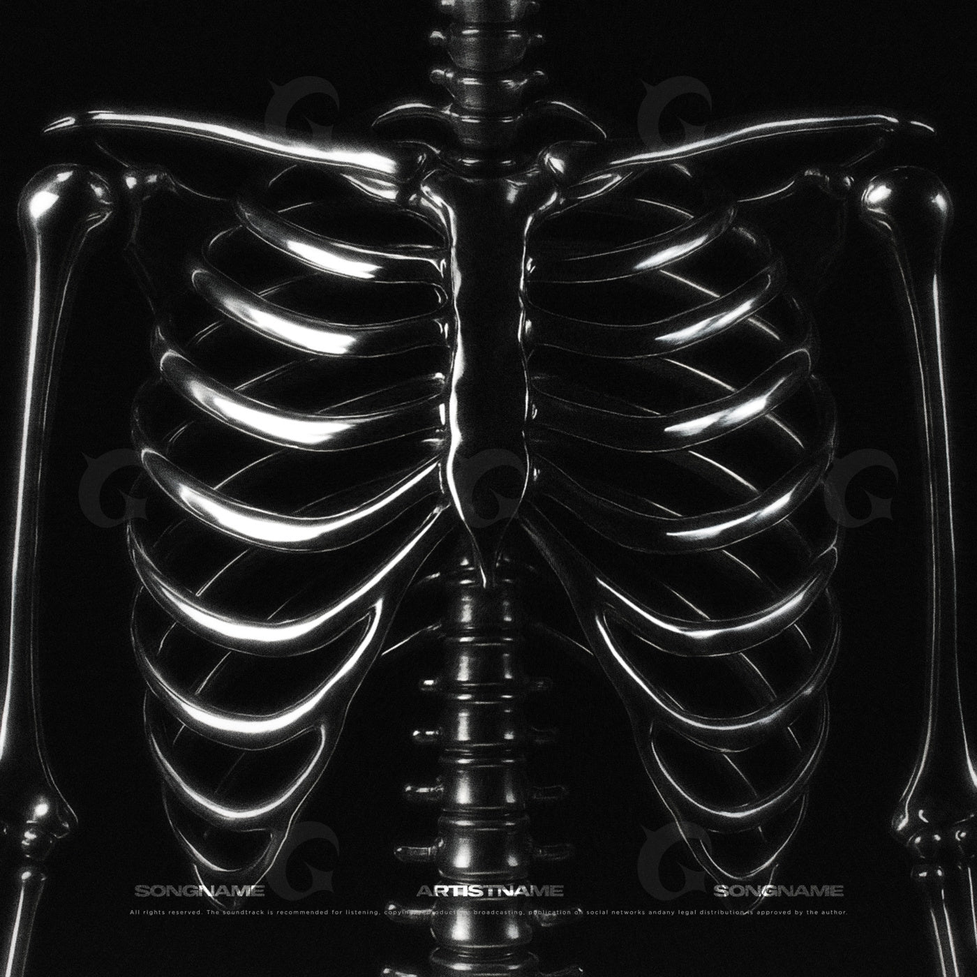 Shining human ribcage