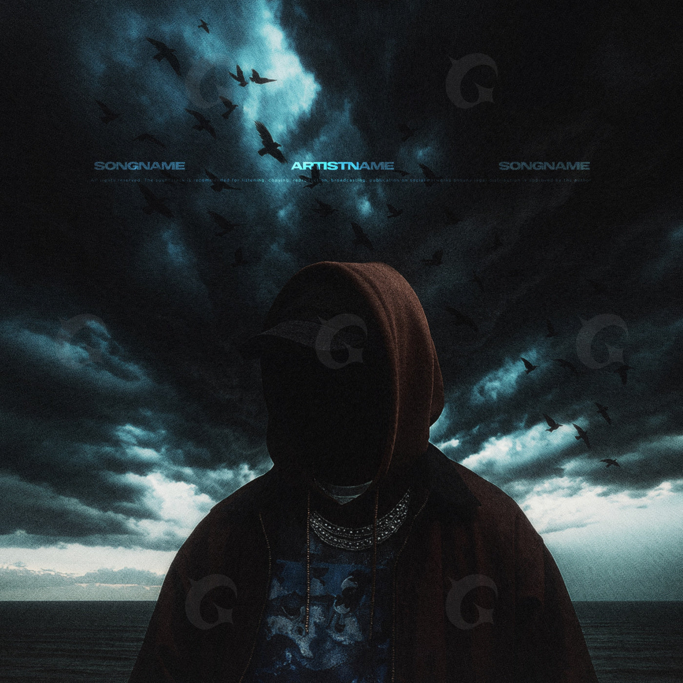 Hooded at sea