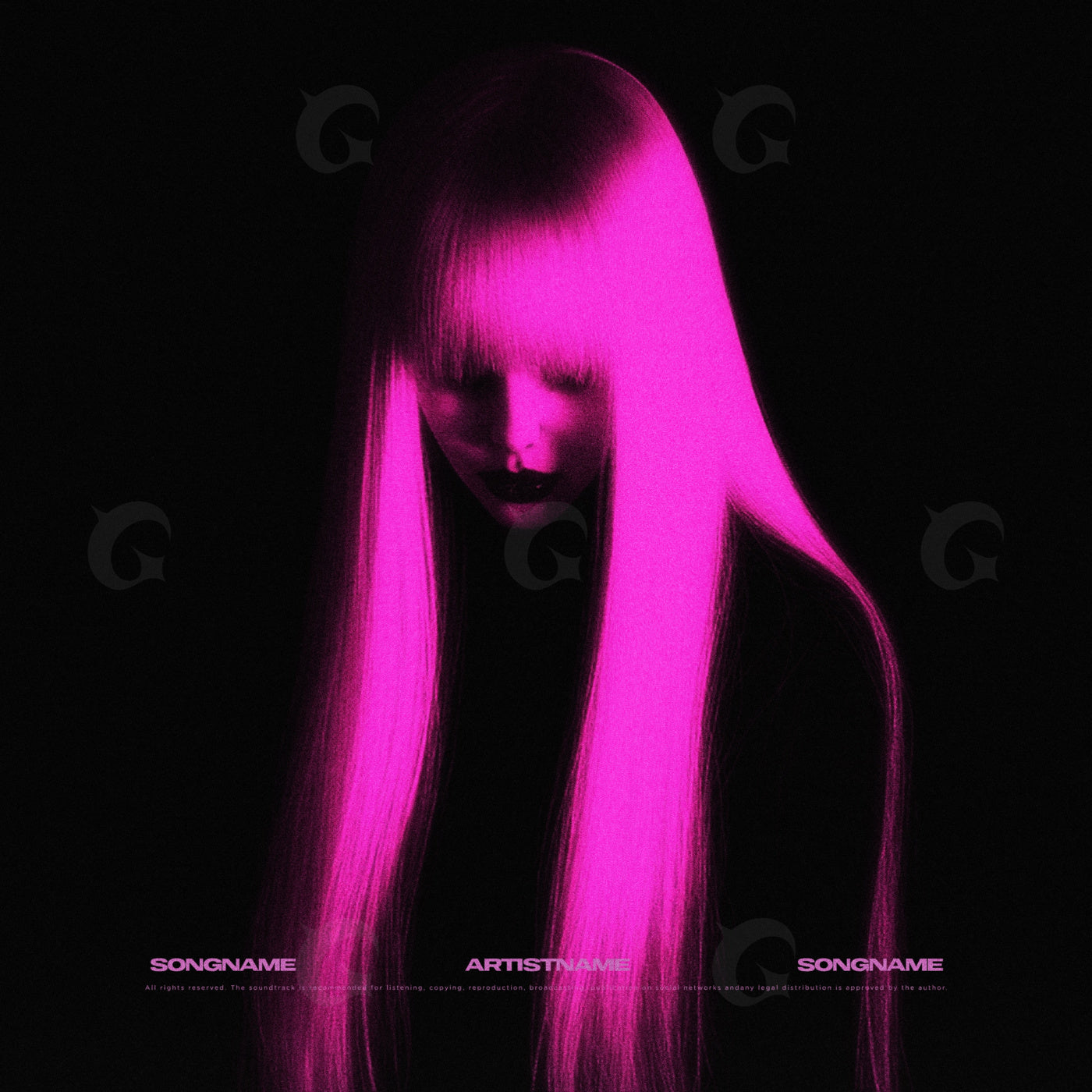 Neon haired woman