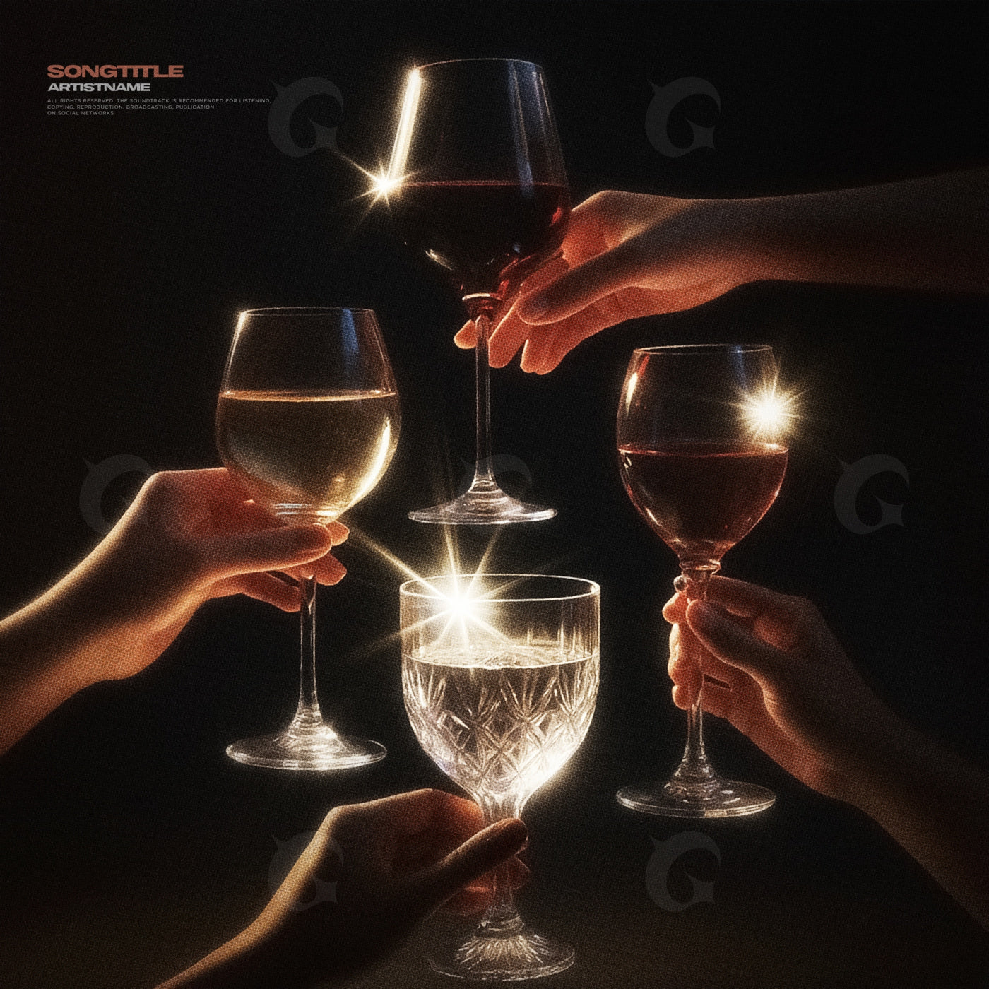 Midnight glasses toast