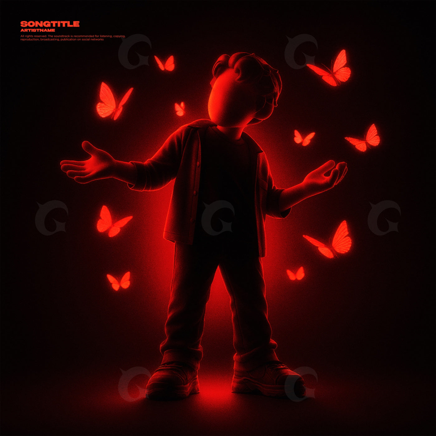 Midnight butterfly embrace