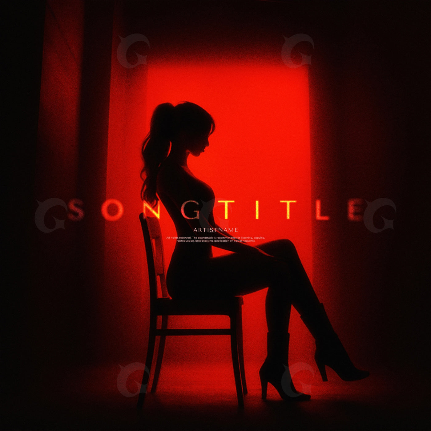 Silhouette woman seated
