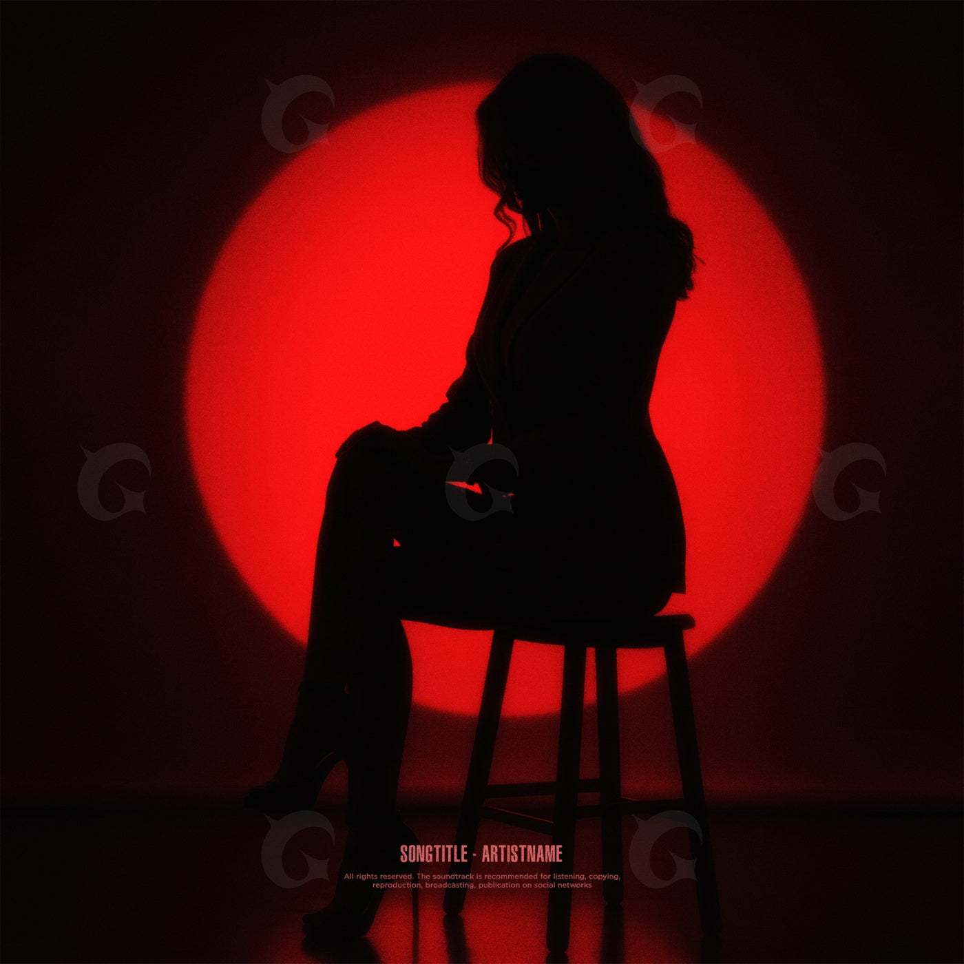 Silhouette on stool