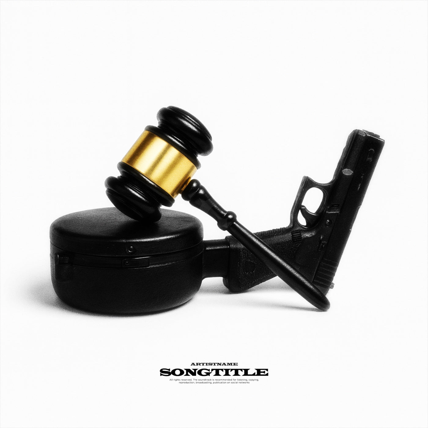 Gavel and handgun