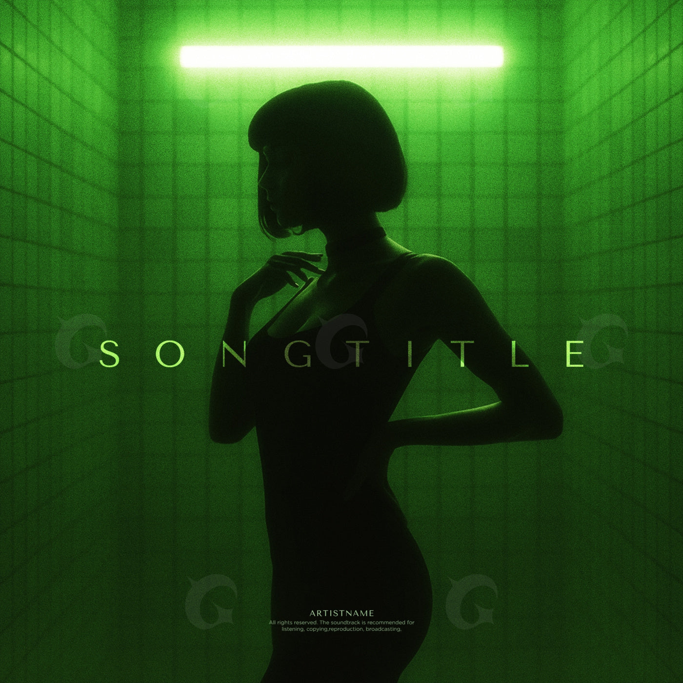 Neon shower silhouette