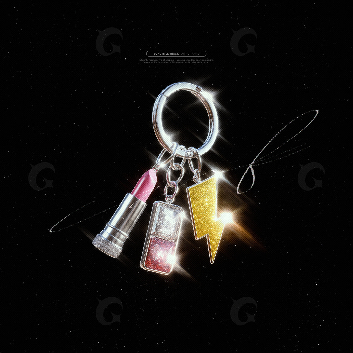 Lipstick lightning charm