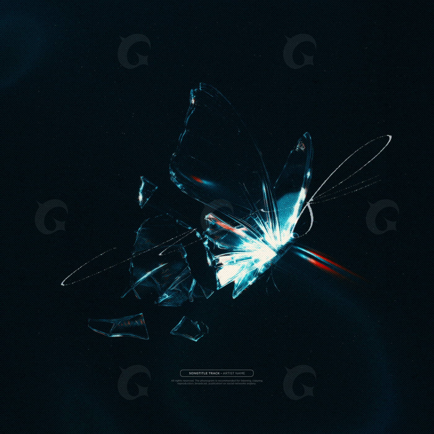 Shattered glass butterfly