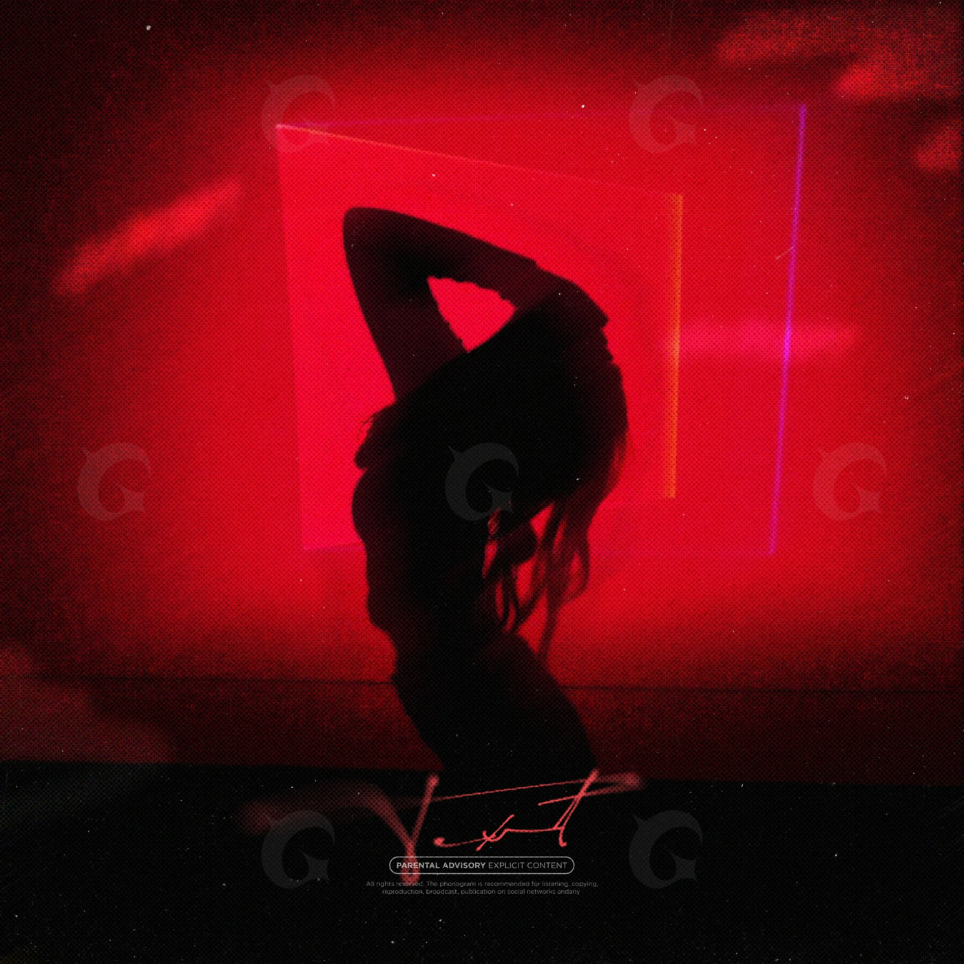 Neon silhouette pose