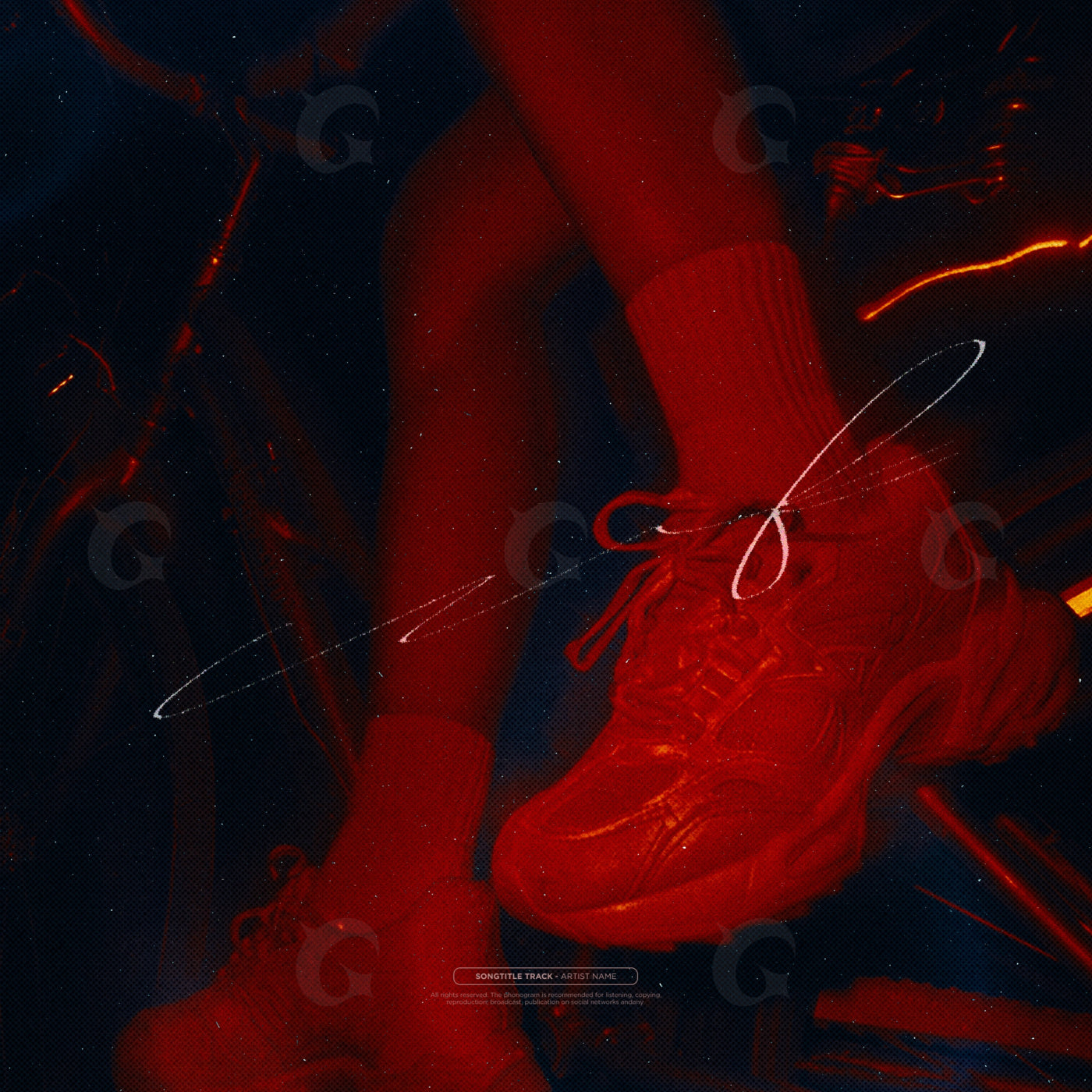 Neon sneaker orbit