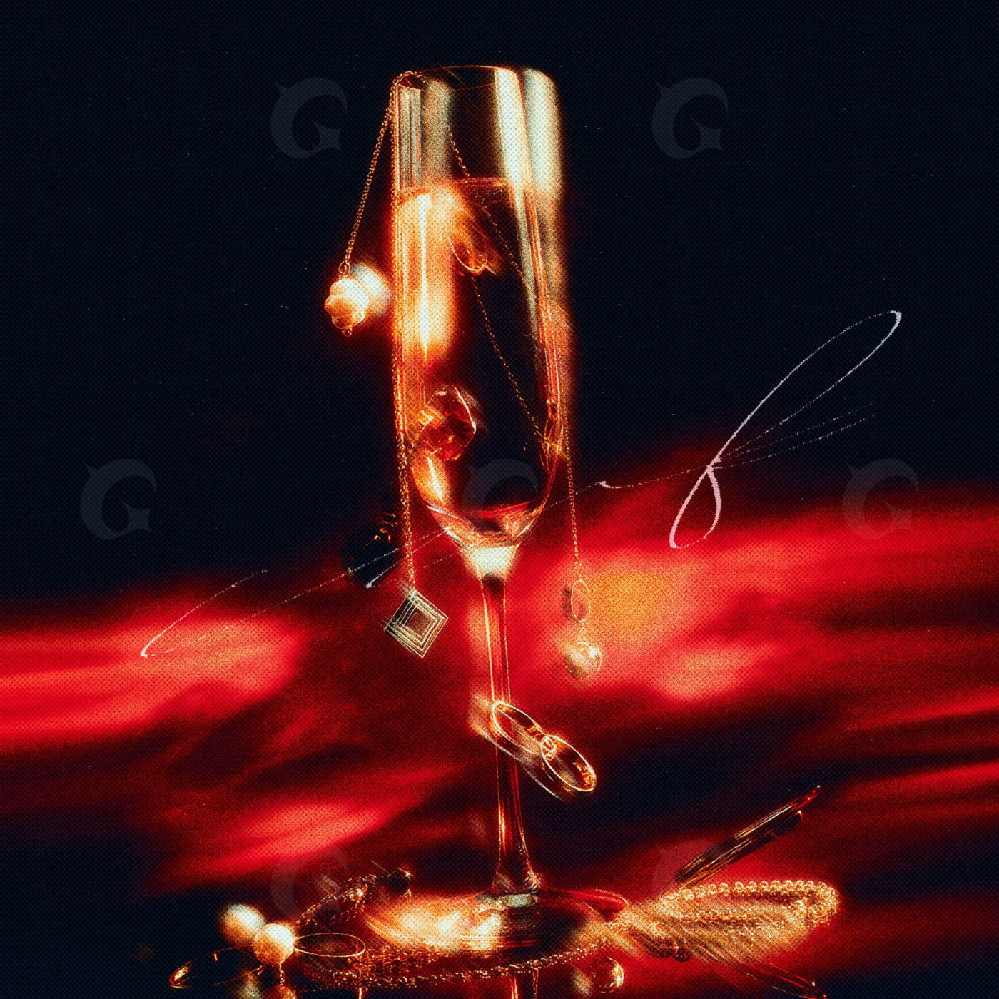 Champagne glass adornments