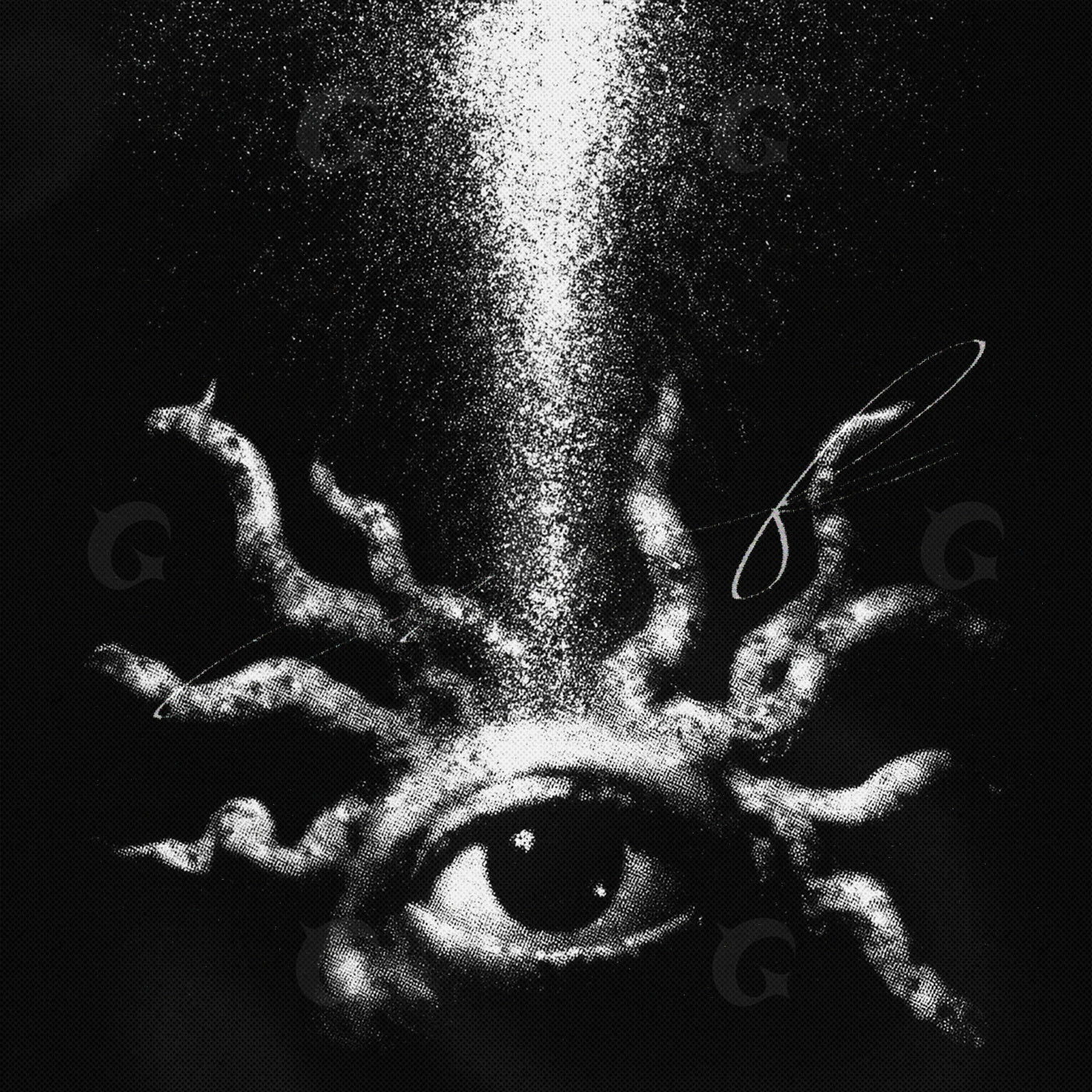 Gaze beneath tendrils