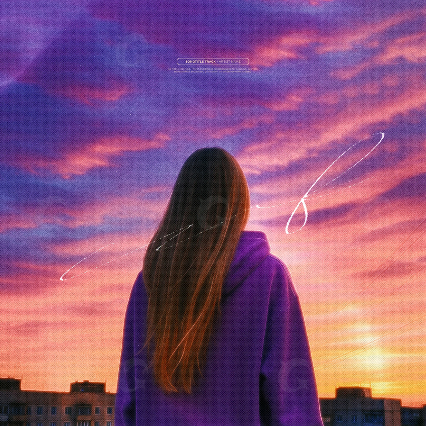 Girl facing sunset