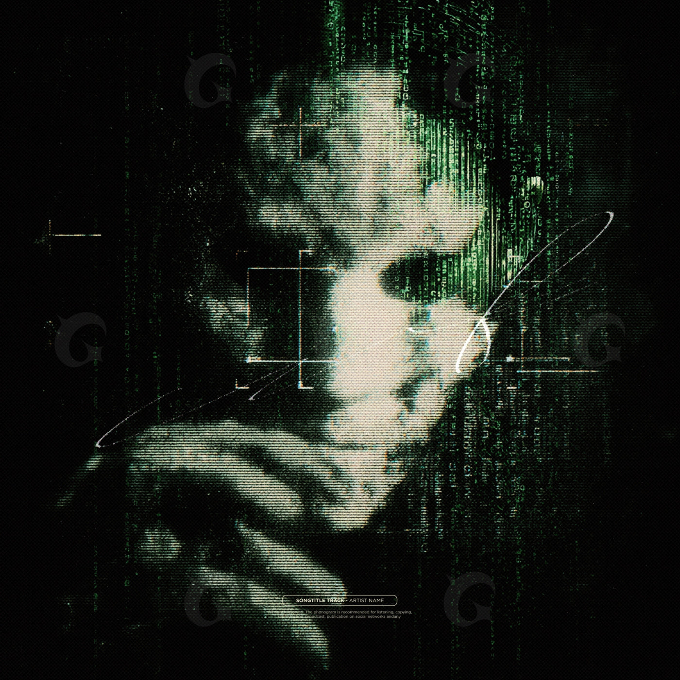 Glitched human portrait