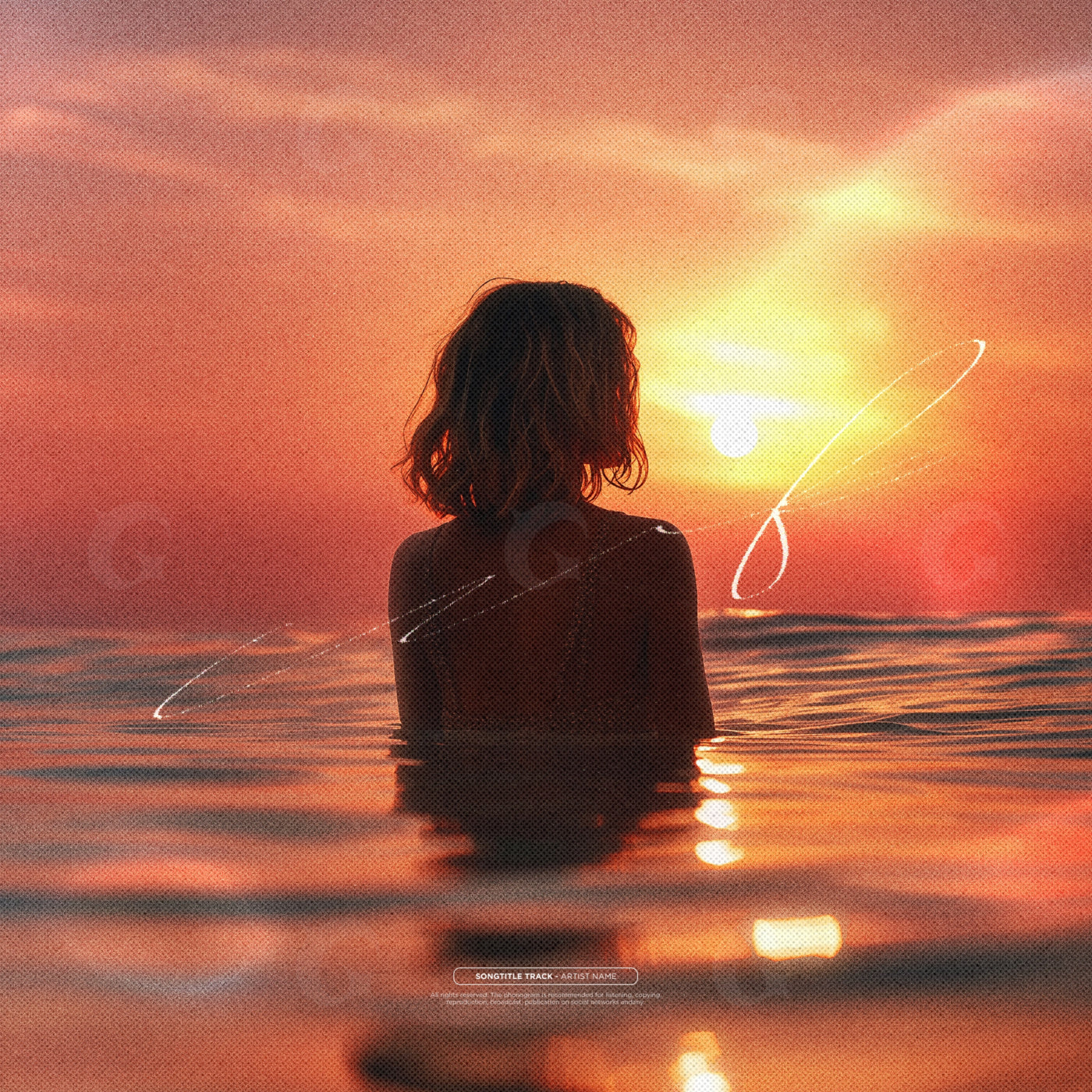 Sunset sea solitude