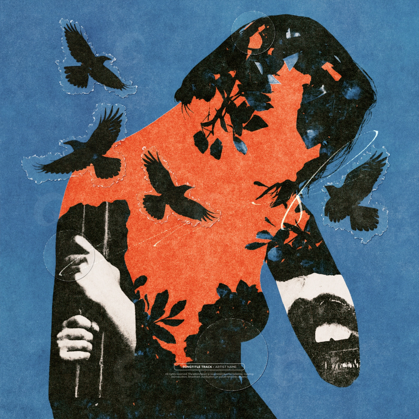 Silhouette with crows