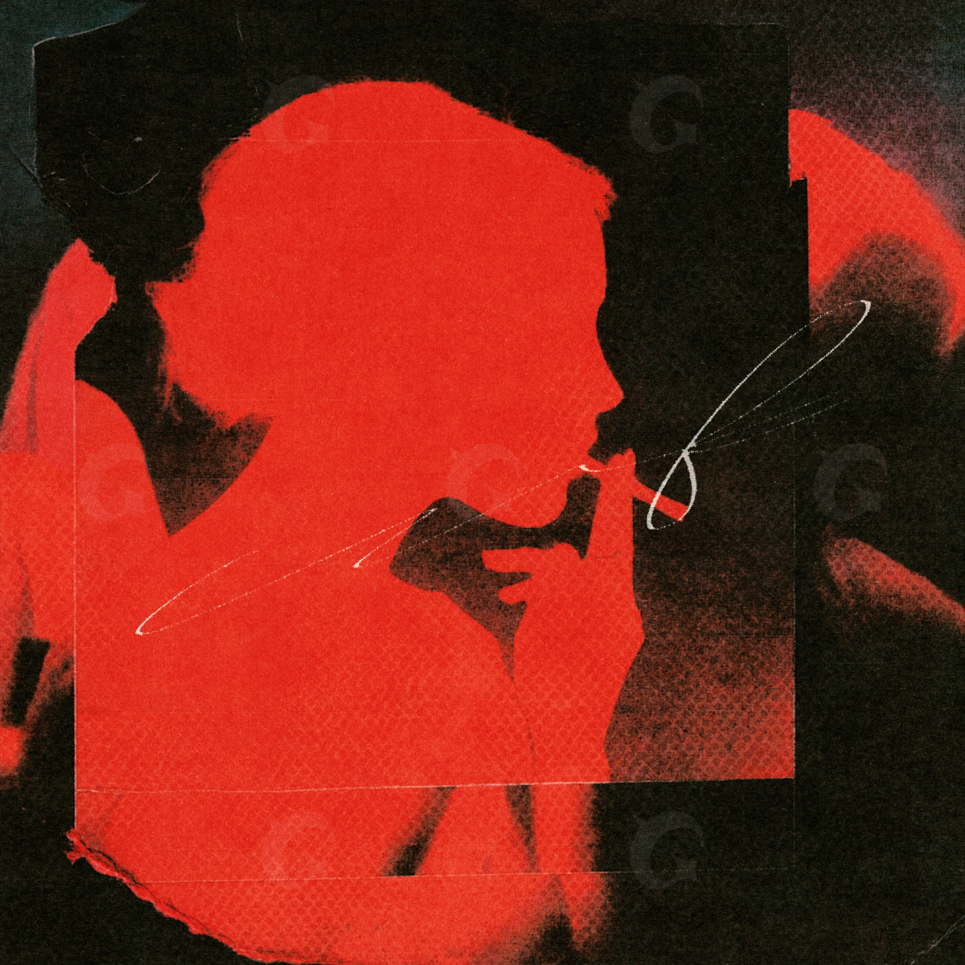Silhouette holding finger
