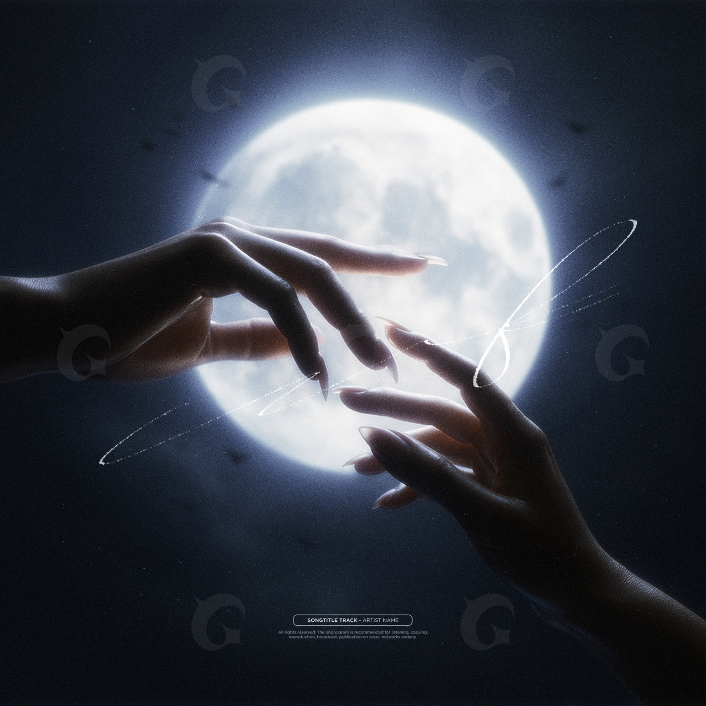 Moonlit fingers touch