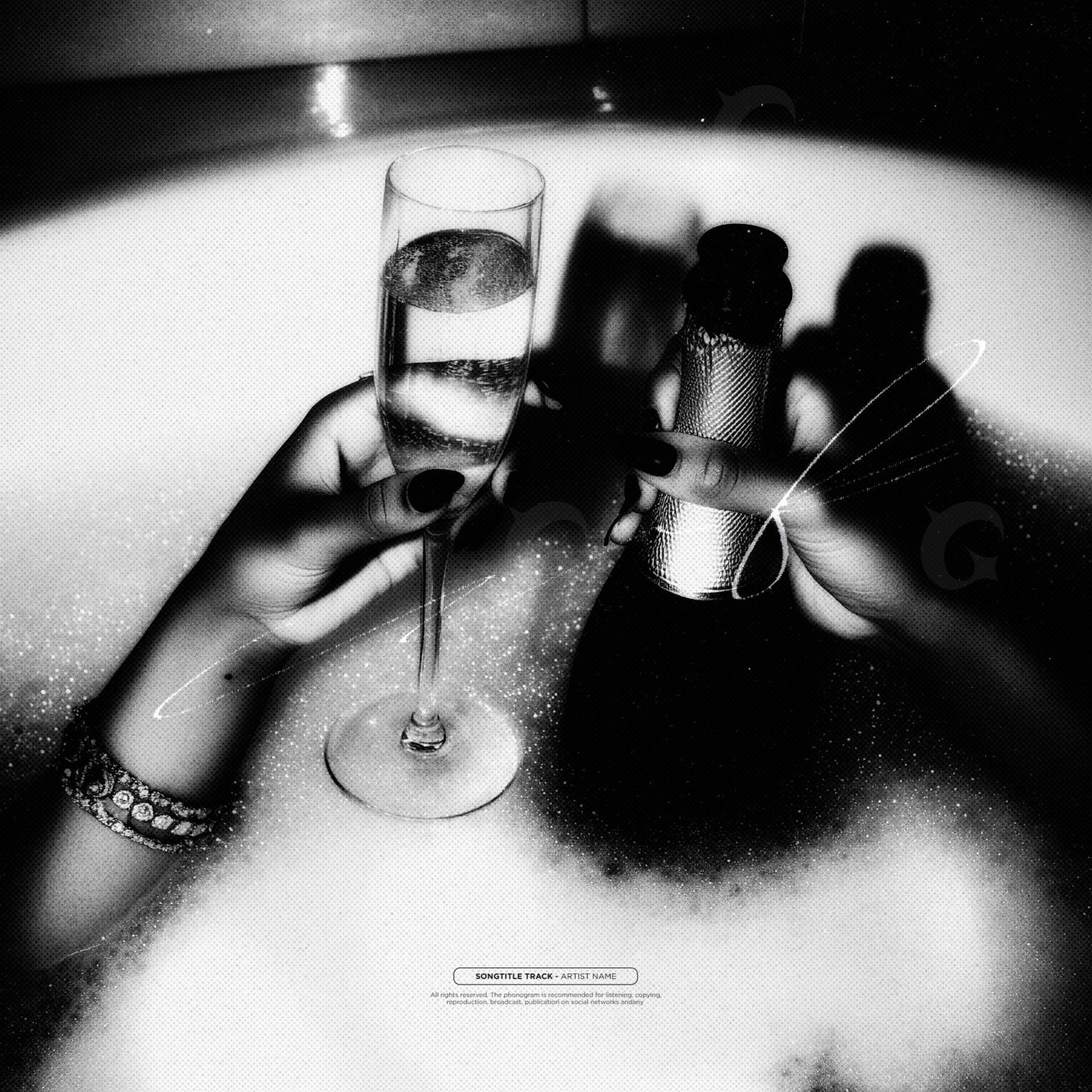 Champagne bath toast