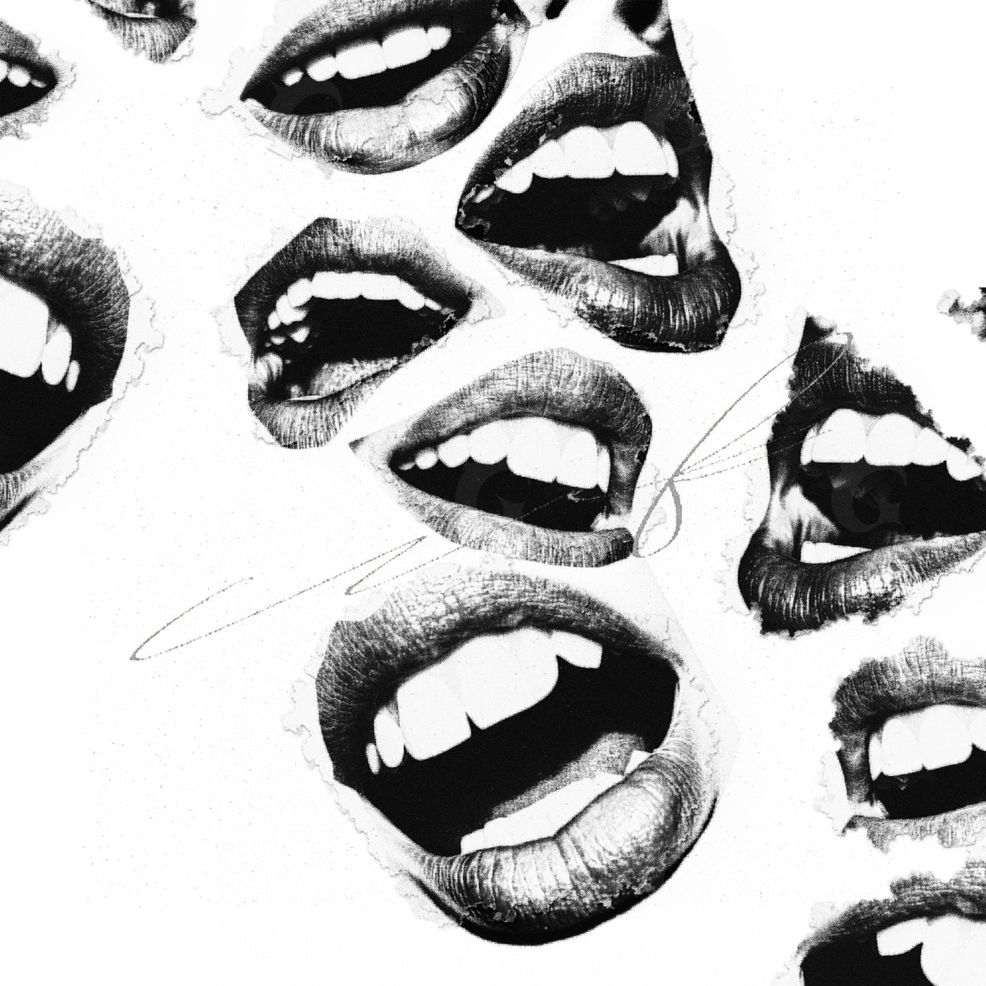 Laughing mouths collage