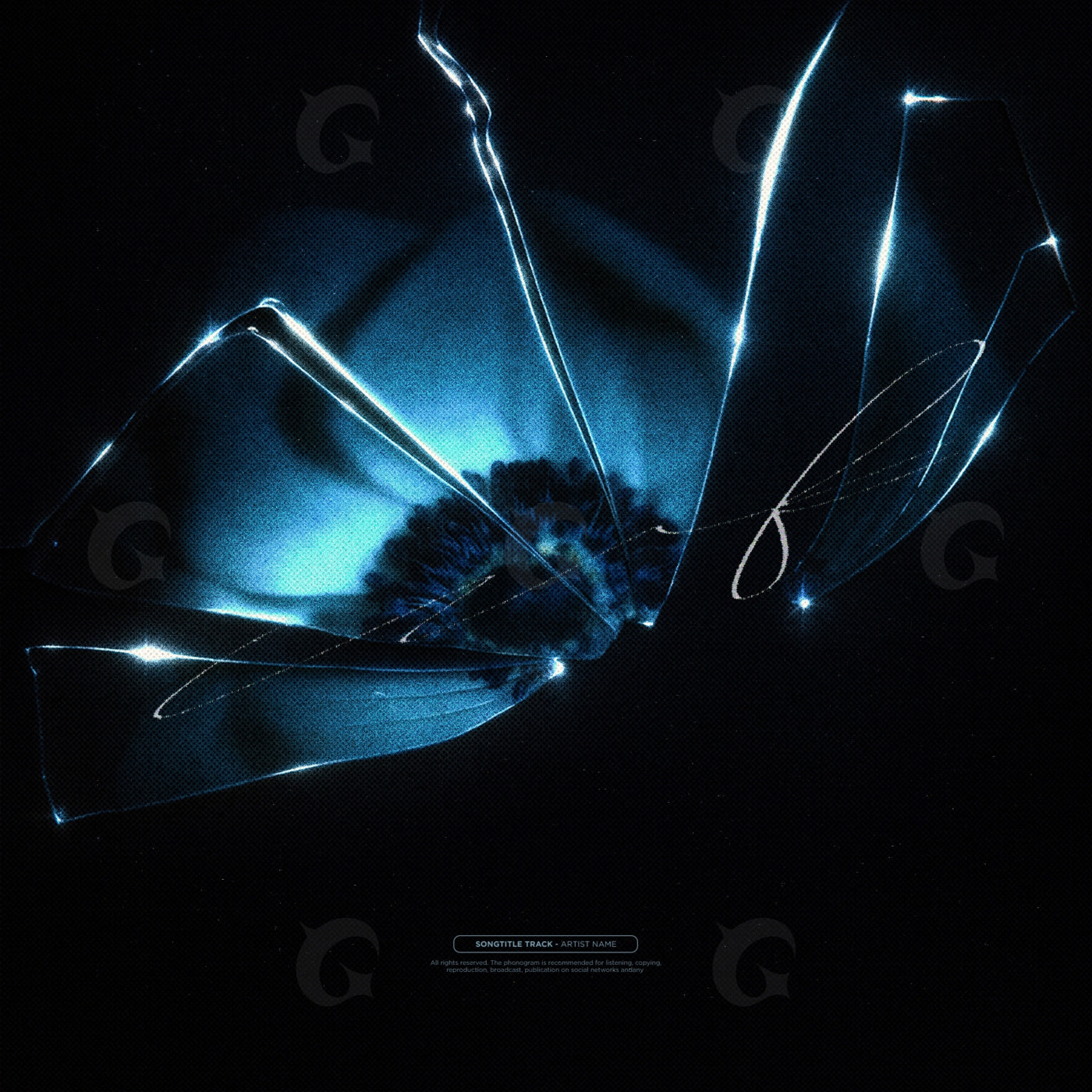 Shattered neon bloom